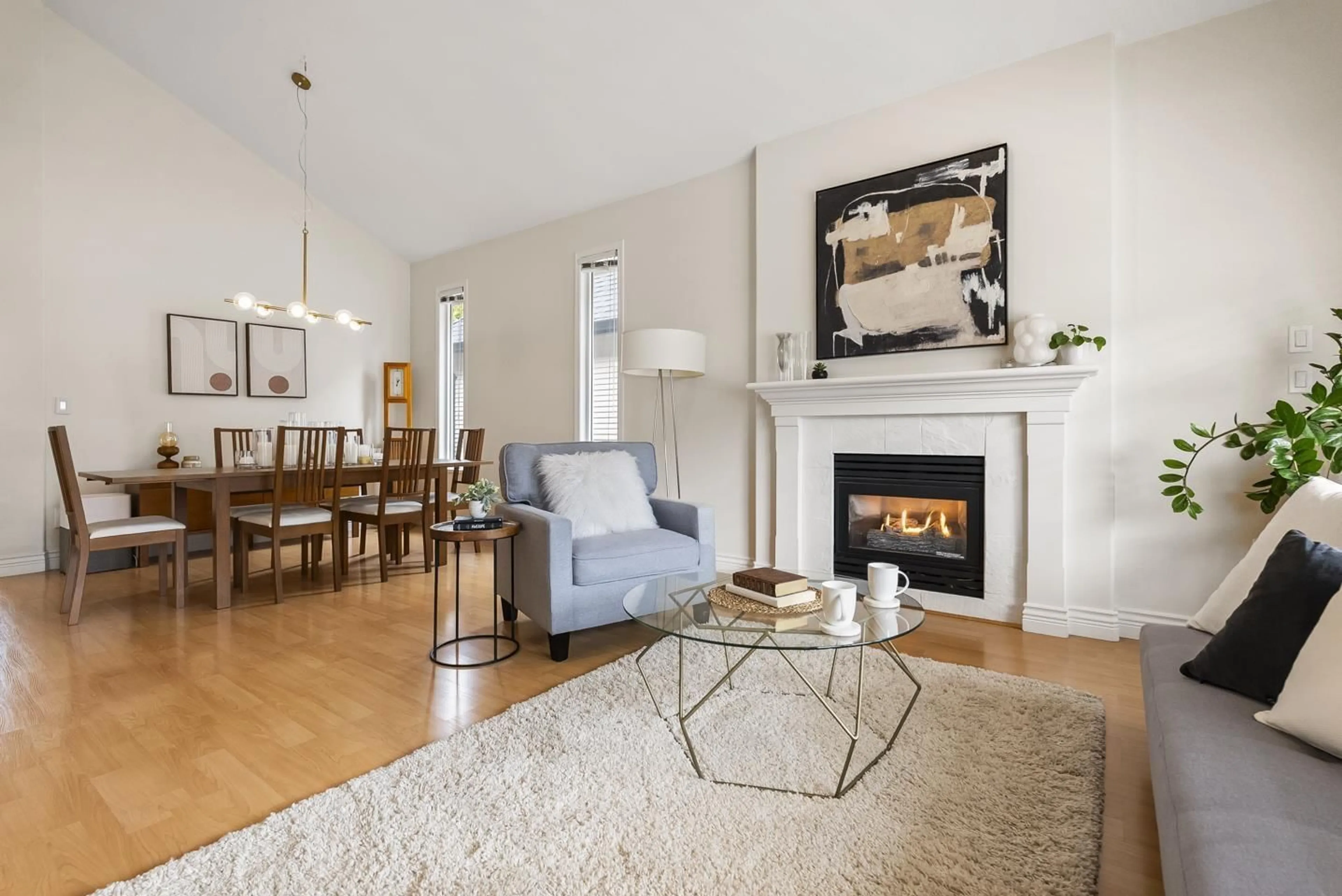 Living room with furniture, wood/laminate floor for 14733 75A AVENUE, Surrey British Columbia V3S8Y6