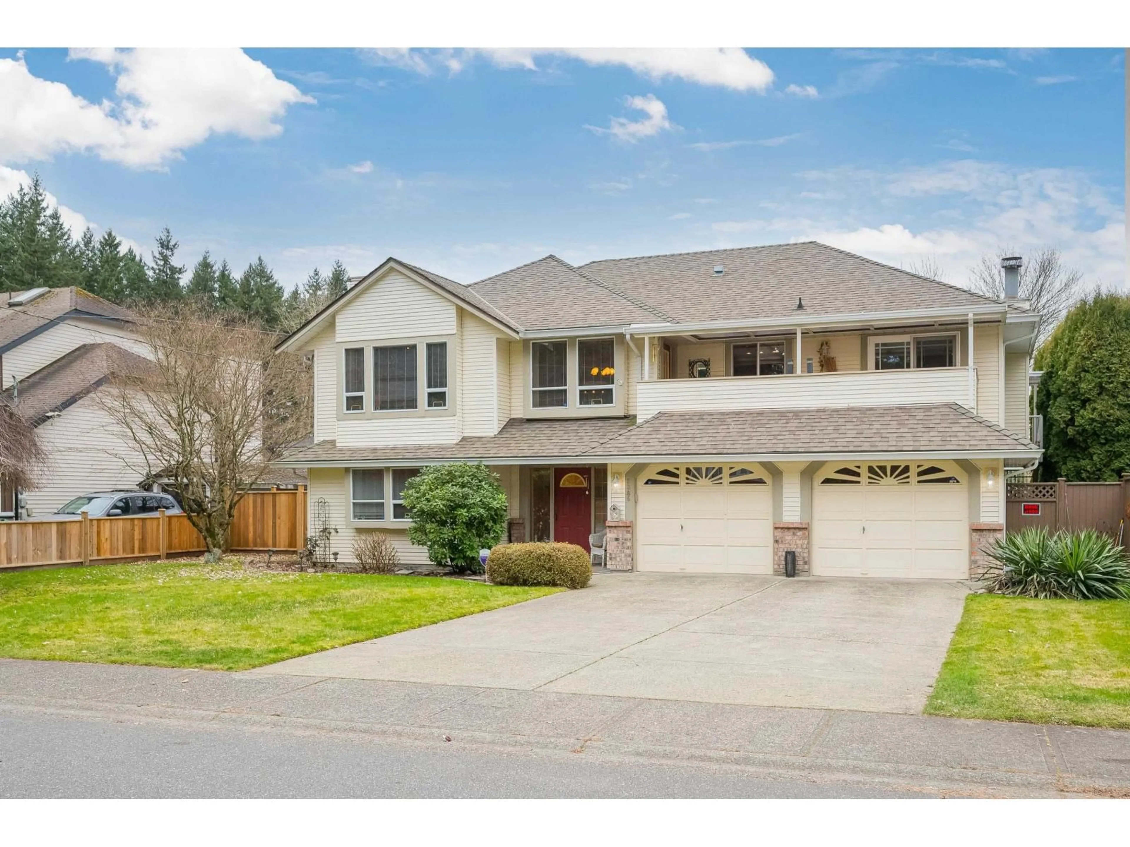 Home with vinyl exterior material, street for 3385 199 STREET, Langley British Columbia V3A1H7