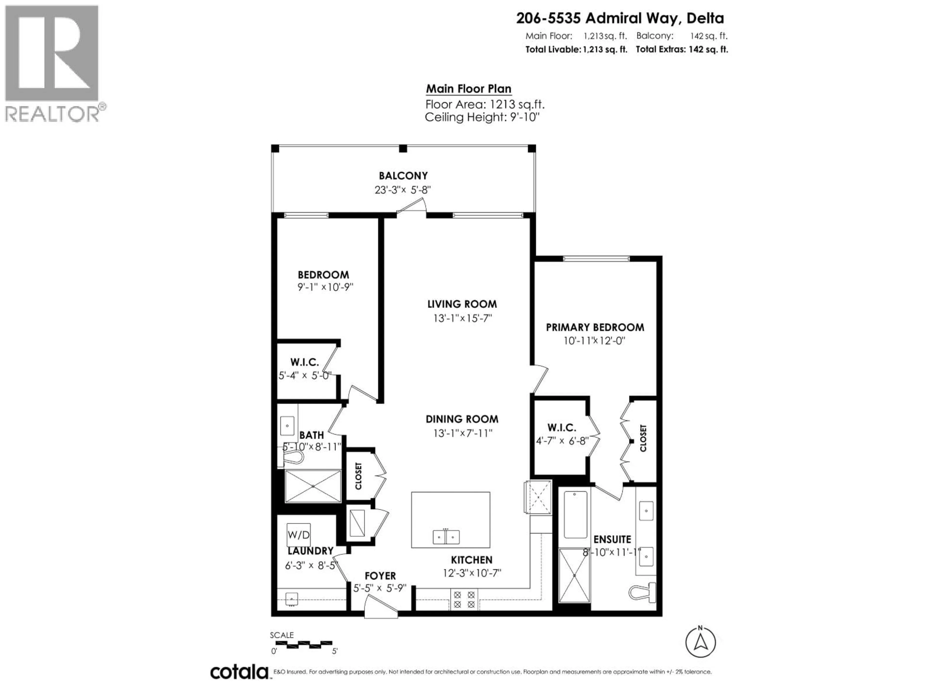 Floor plan for 206 - 5535 ADMIRAL WAY, Delta British Columbia V4K0E3
