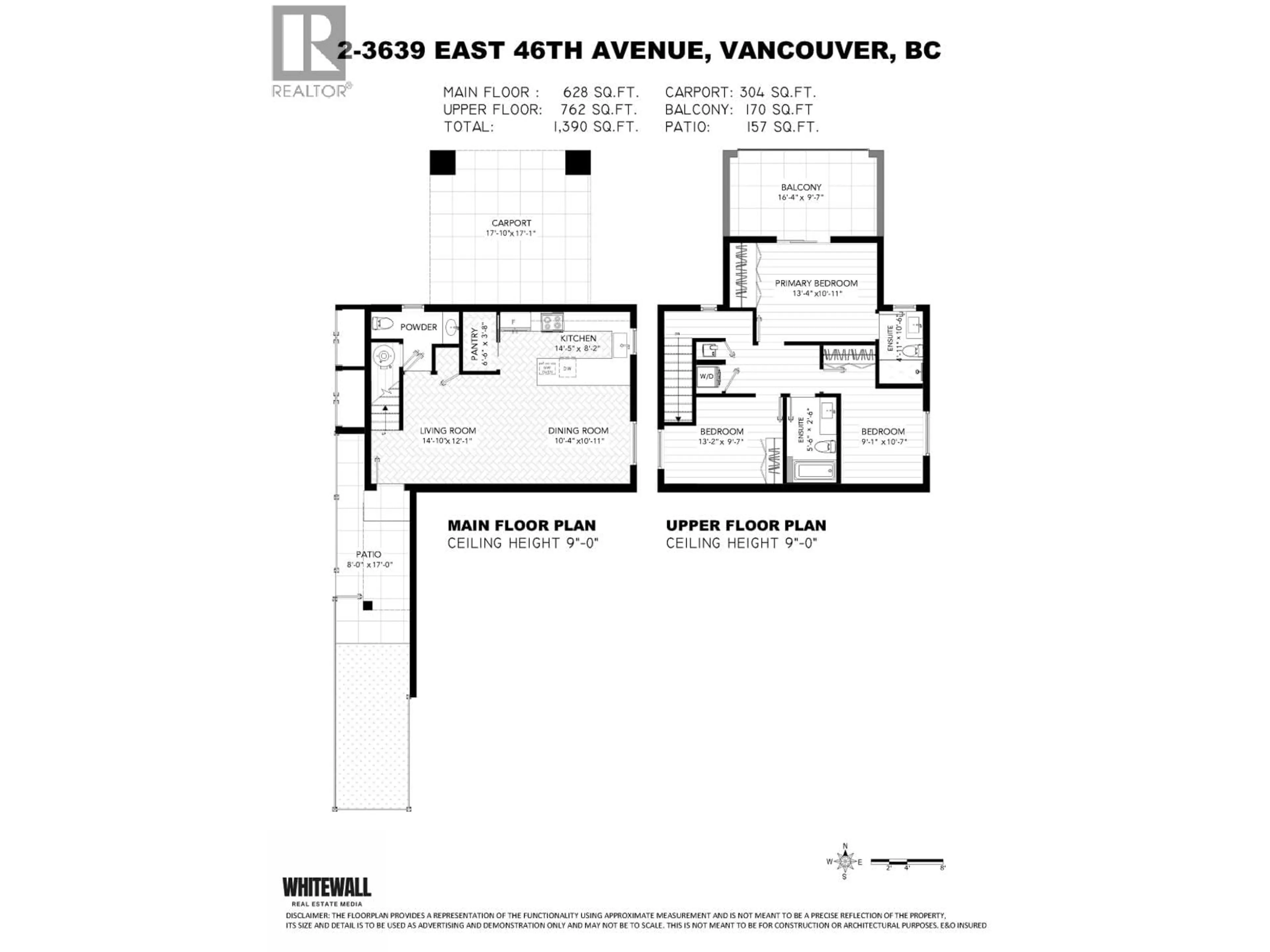 Floor plan for 2 - 3639 46TH AVENUE, Vancouver British Columbia V5S1B7