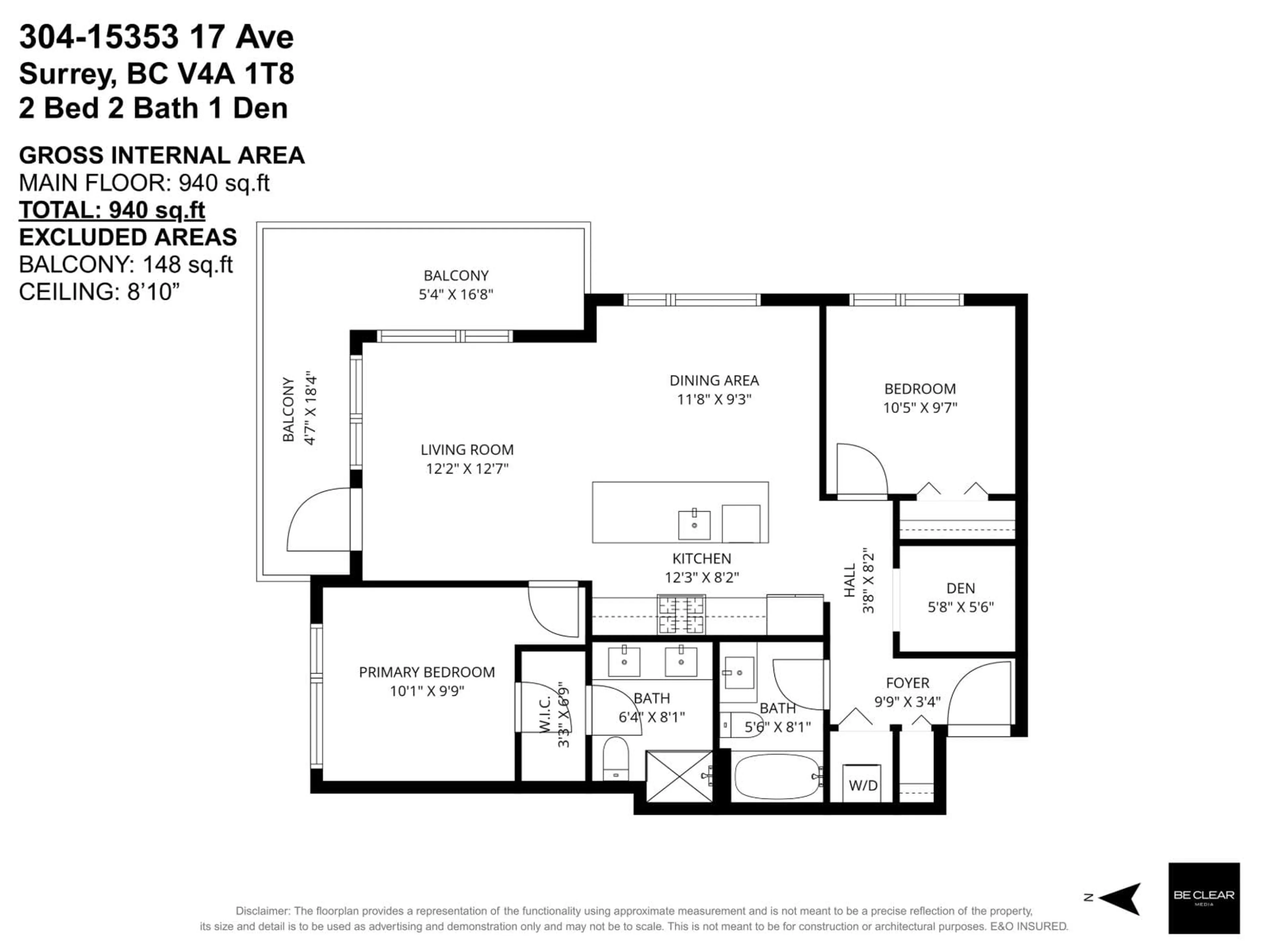 Floor plan for 304 - 15353 17 AVENUE, Surrey British Columbia V4A1T8