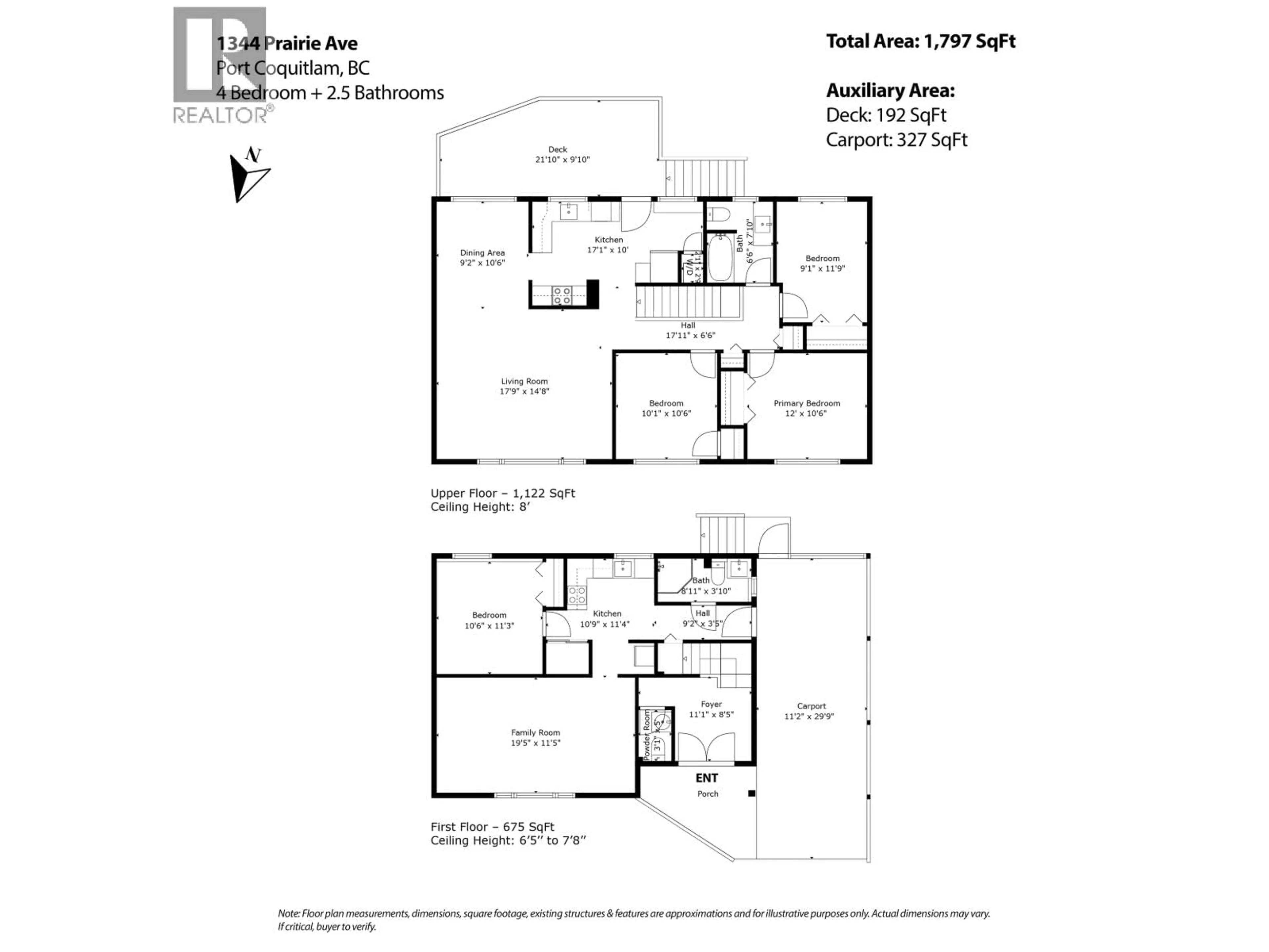 Floor plan for 1344 PRAIRIE AVENUE, Port Coquitlam British Columbia V3B1T1
