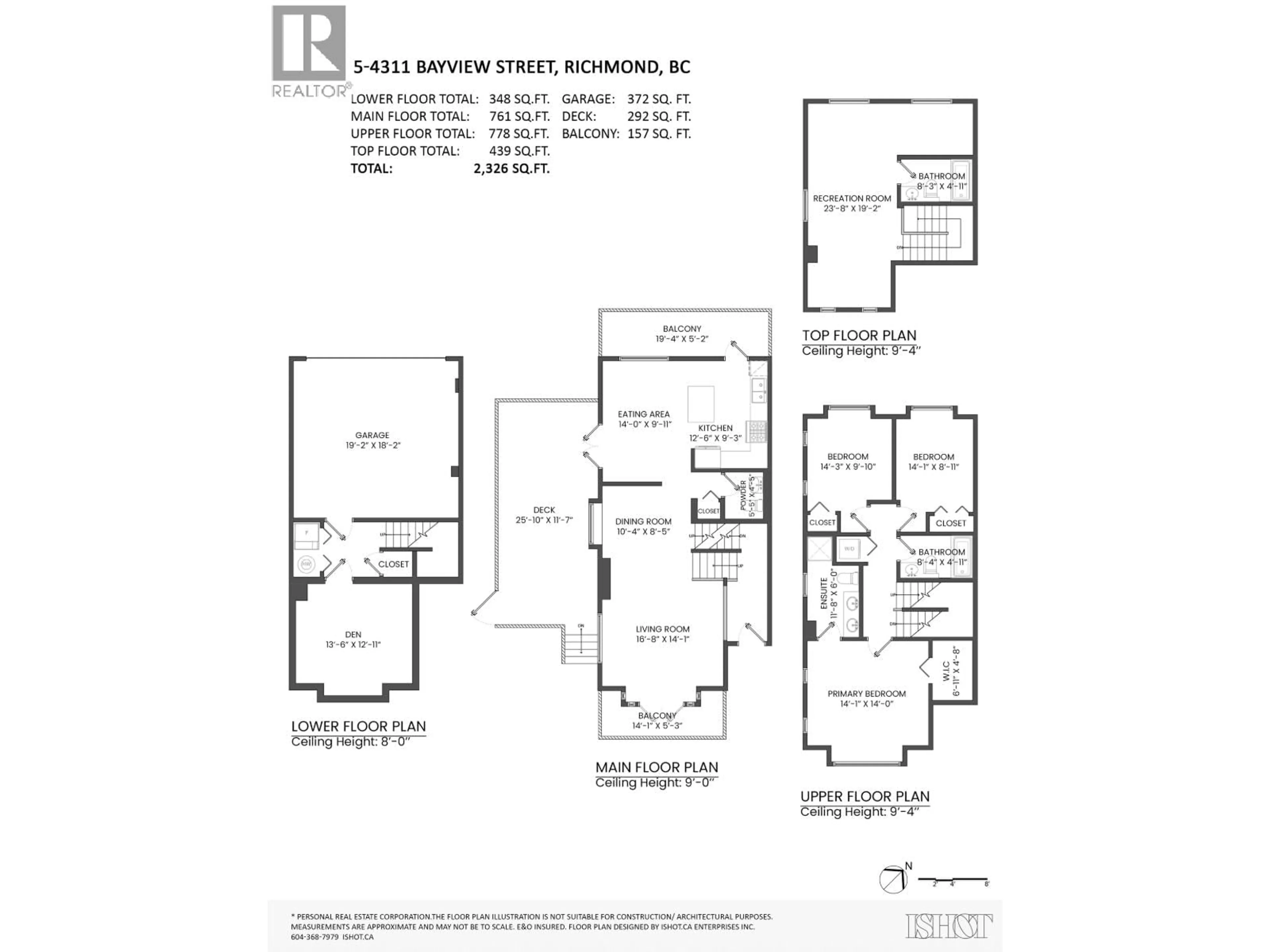 Floor plan for 5 - 4311 BAYVIEW STREET, Richmond British Columbia V7E6S5