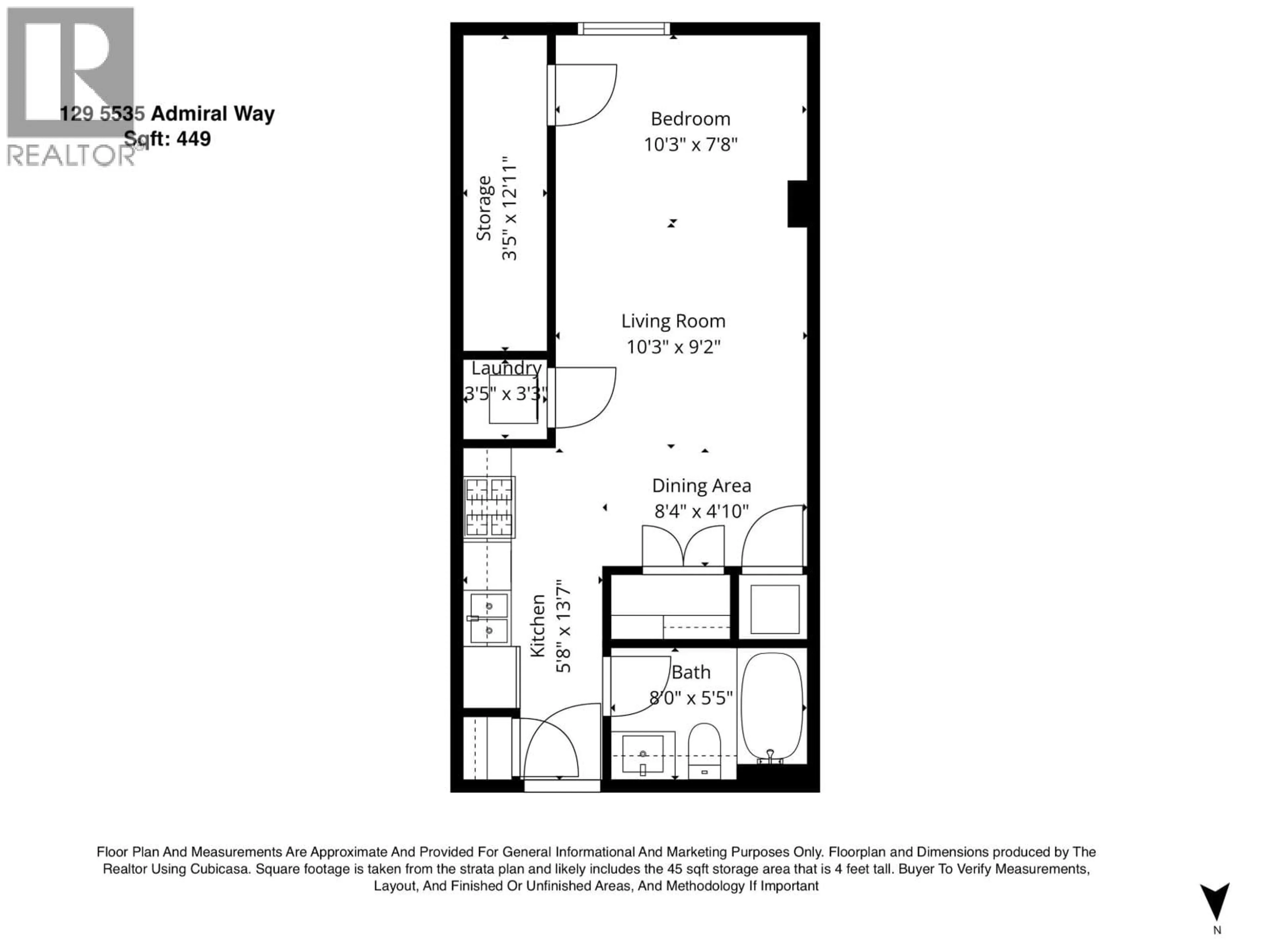 Floor plan for 129 - 5535 ADMIRAL WAY, Delta British Columbia V4K0E3