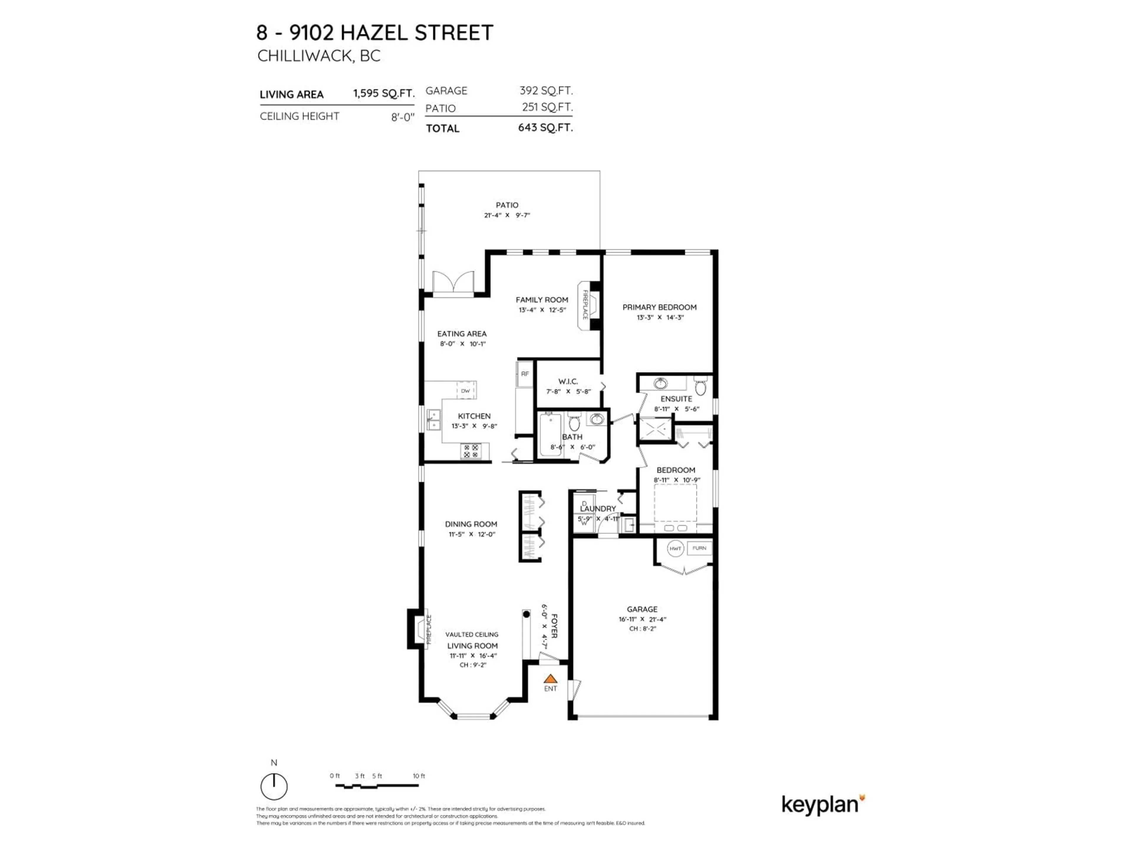 Floor plan for 8 - 9102 HAZEL STREET, Chilliwack British Columbia V2P5N4