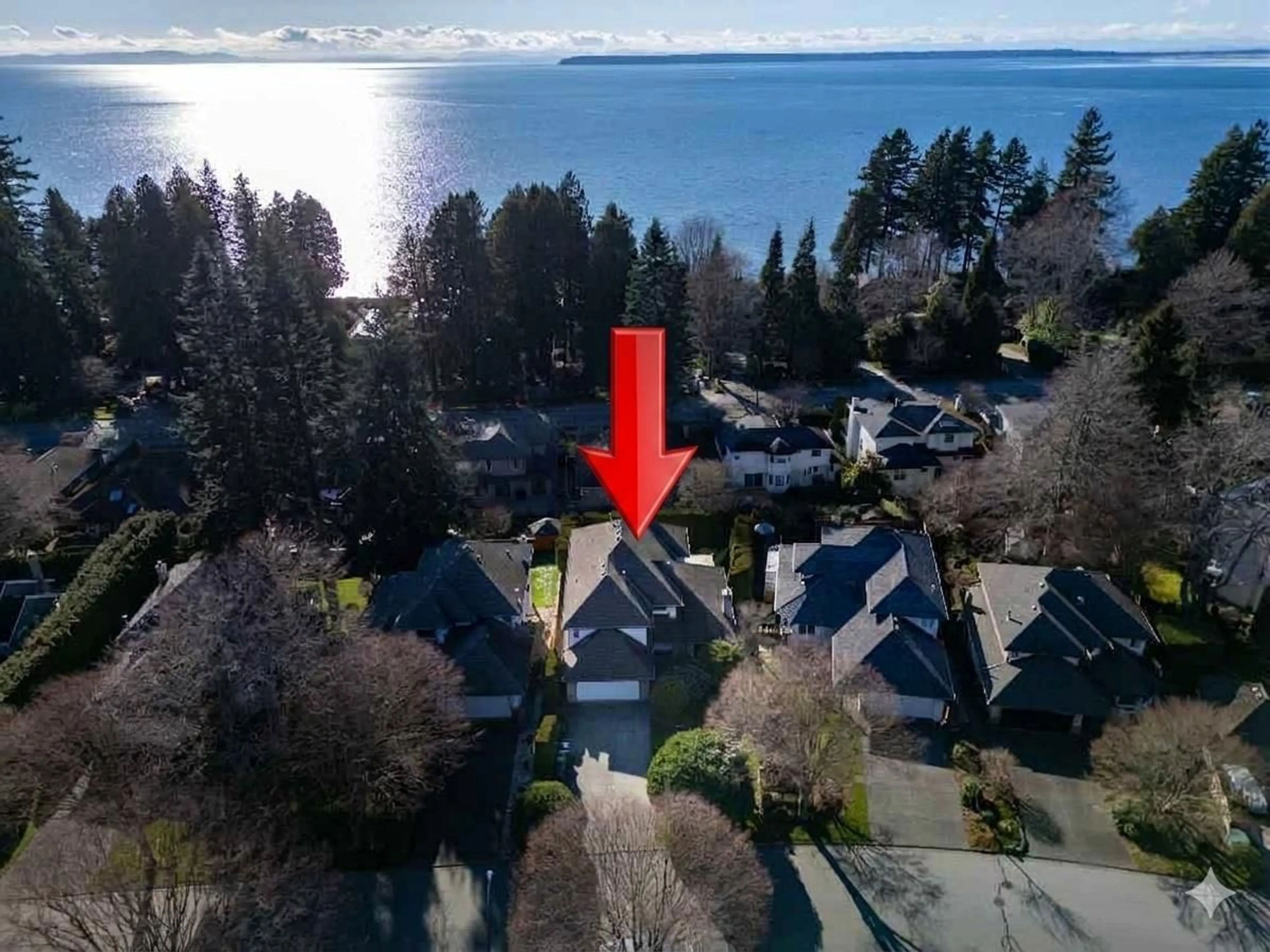 A pic from outside/outdoor area/front of a property/back of a property/a pic from drone, water/lake/river/ocean view for 1959 OCEAN WIND DRIVE, Surrey British Columbia V4A9P2