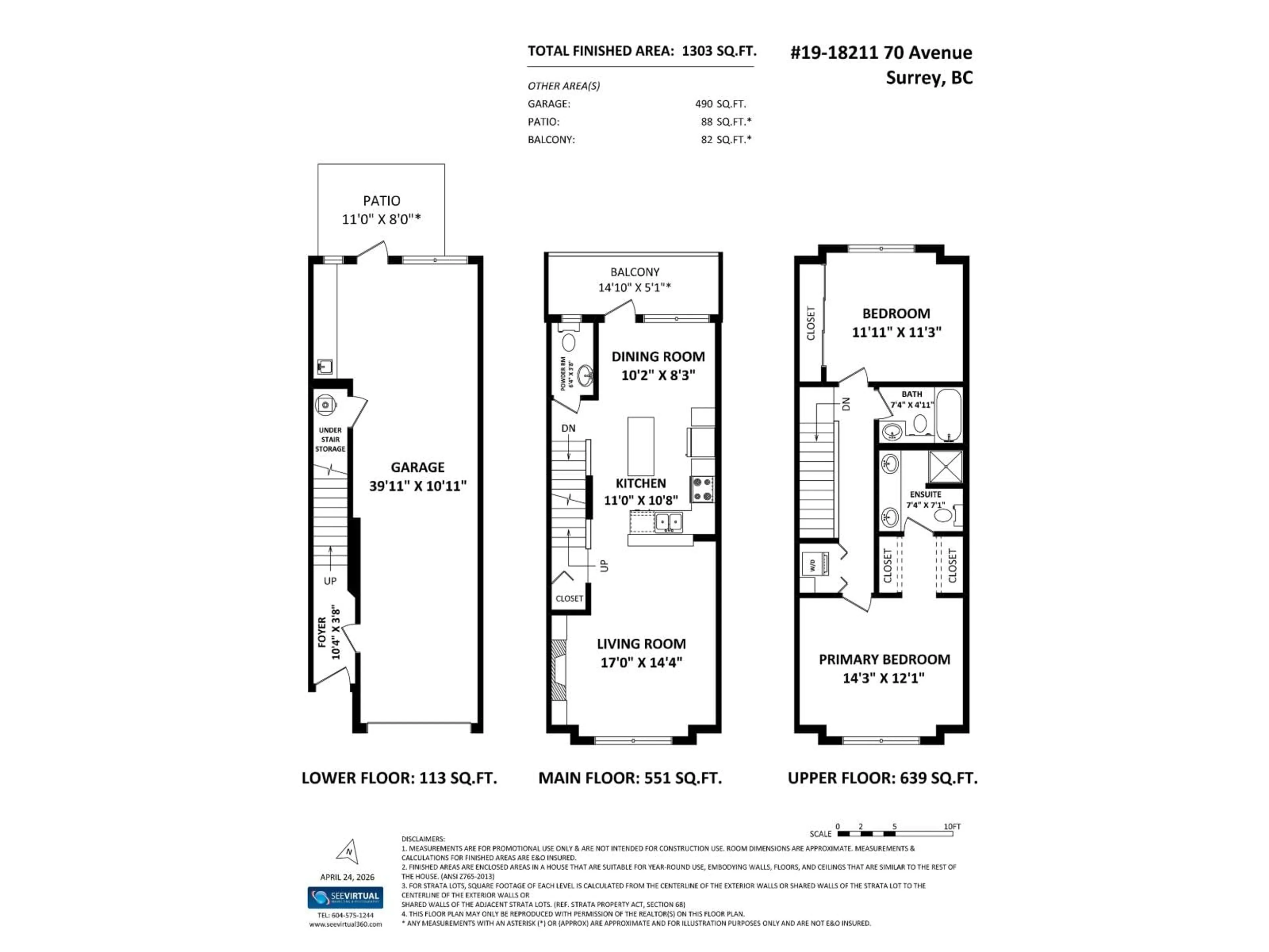 Floor plan for 19 - 18211 70 AVENUE, Surrey British Columbia V3S8K9