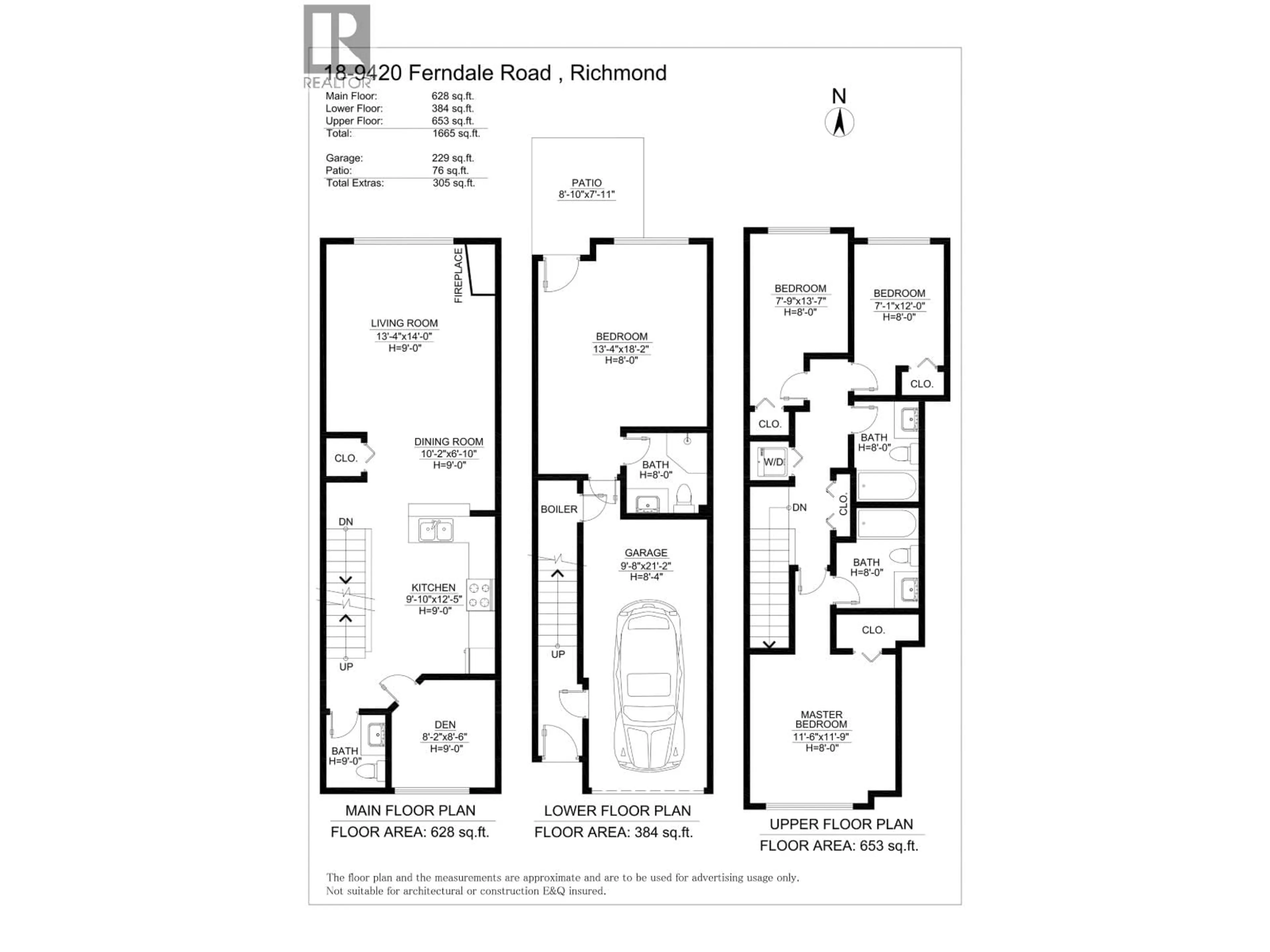 Floor plan for 18 - 9420 FERNDALE ROAD, Richmond British Columbia V6Y0A7