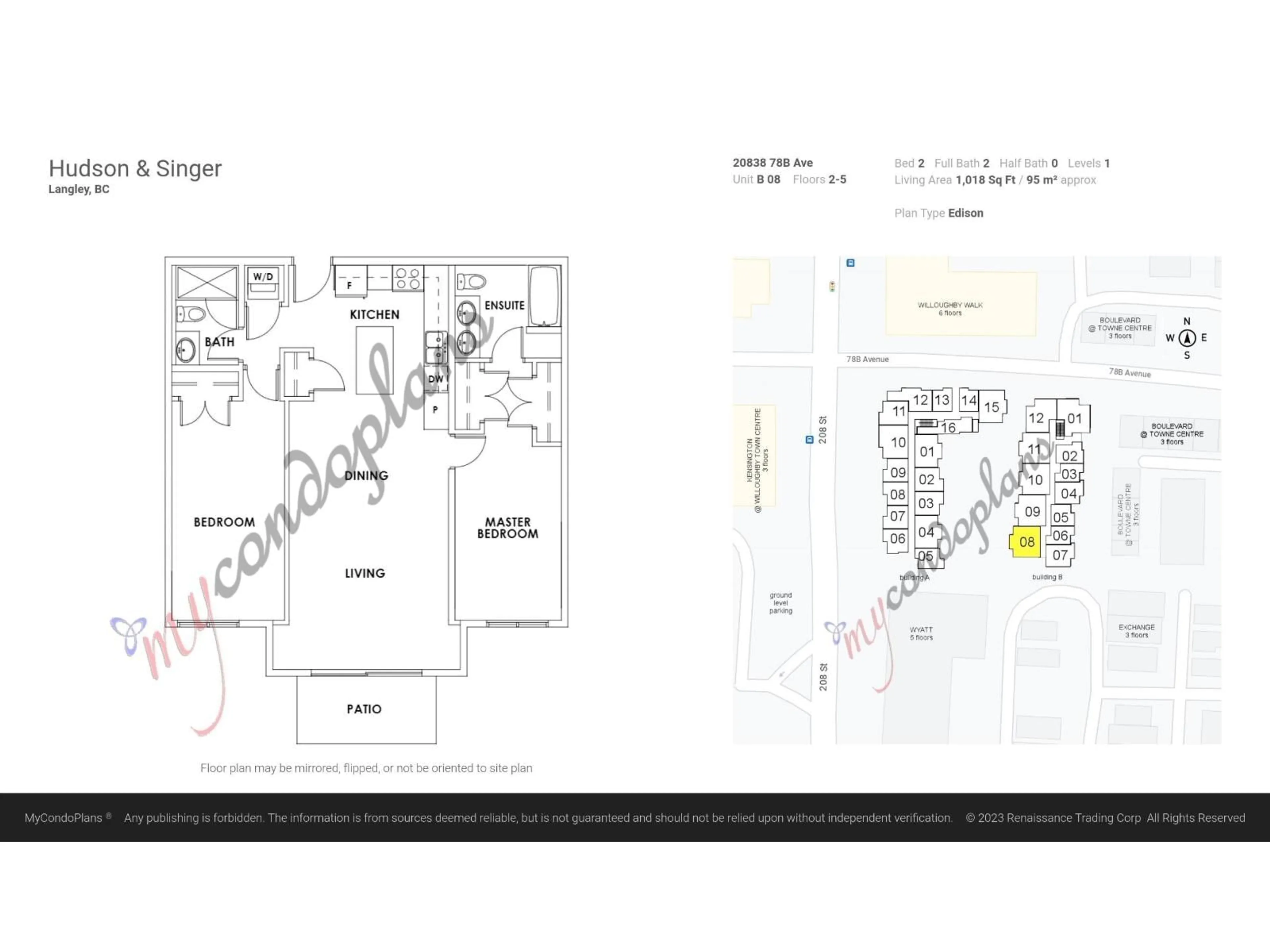 Floor plan for B208 - 20838 78B AVENUE, Langley British Columbia V2Y3M2