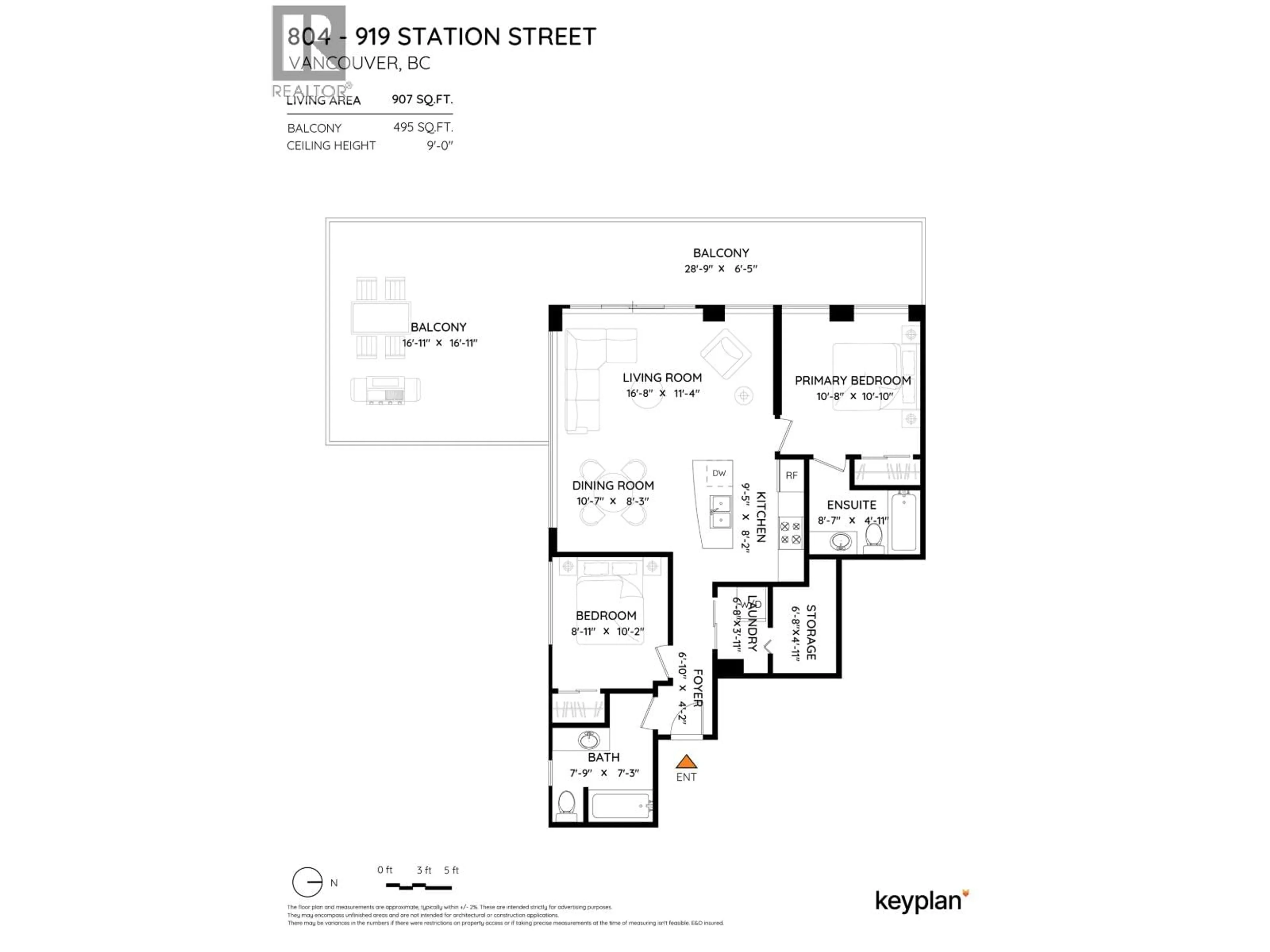 Floor plan for 804 - 919 STATION STREET, Vancouver British Columbia V6A4L9