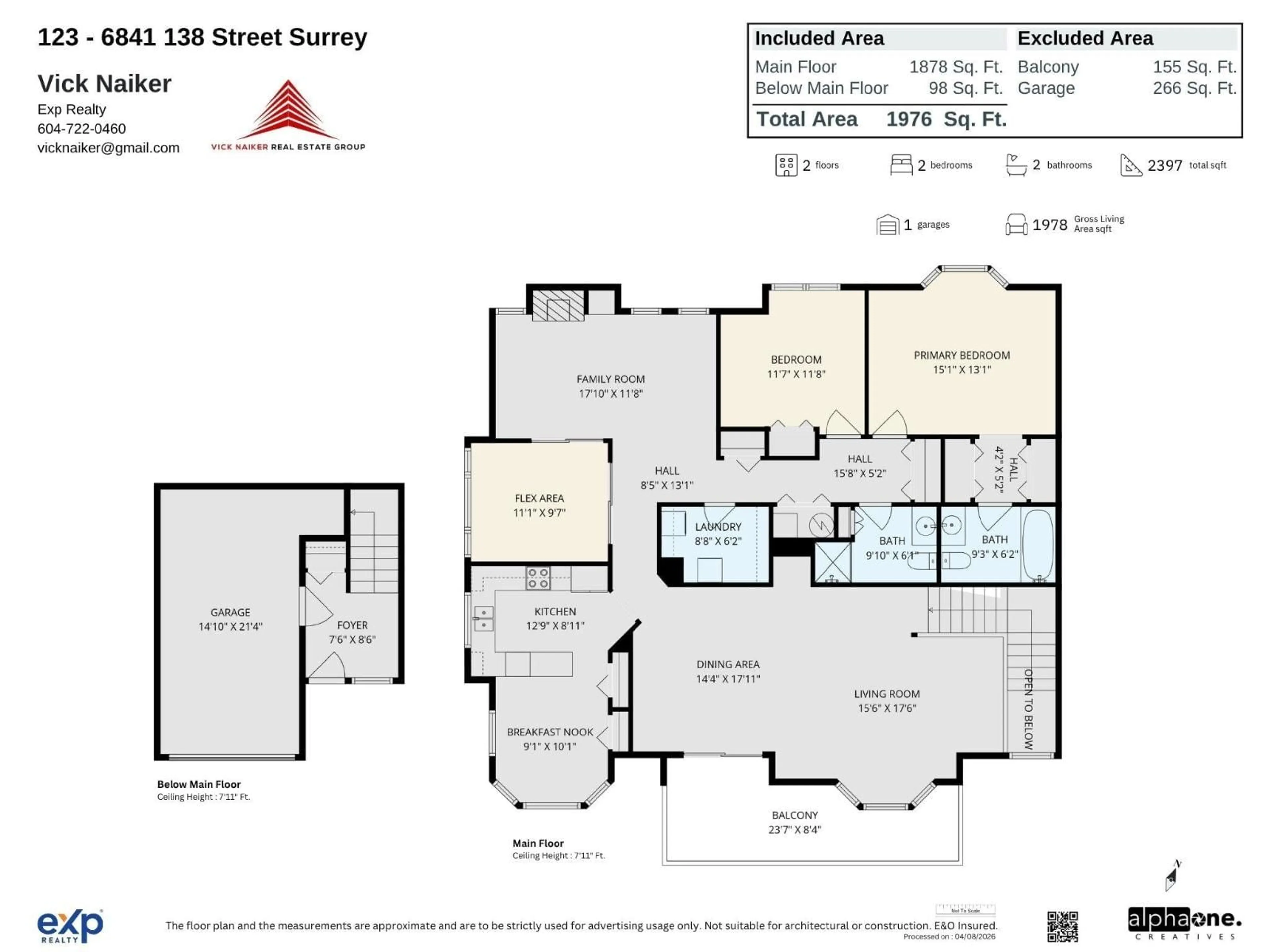 Floor plan for 123 - 6841 138 STREET, Surrey British Columbia V3W0A7