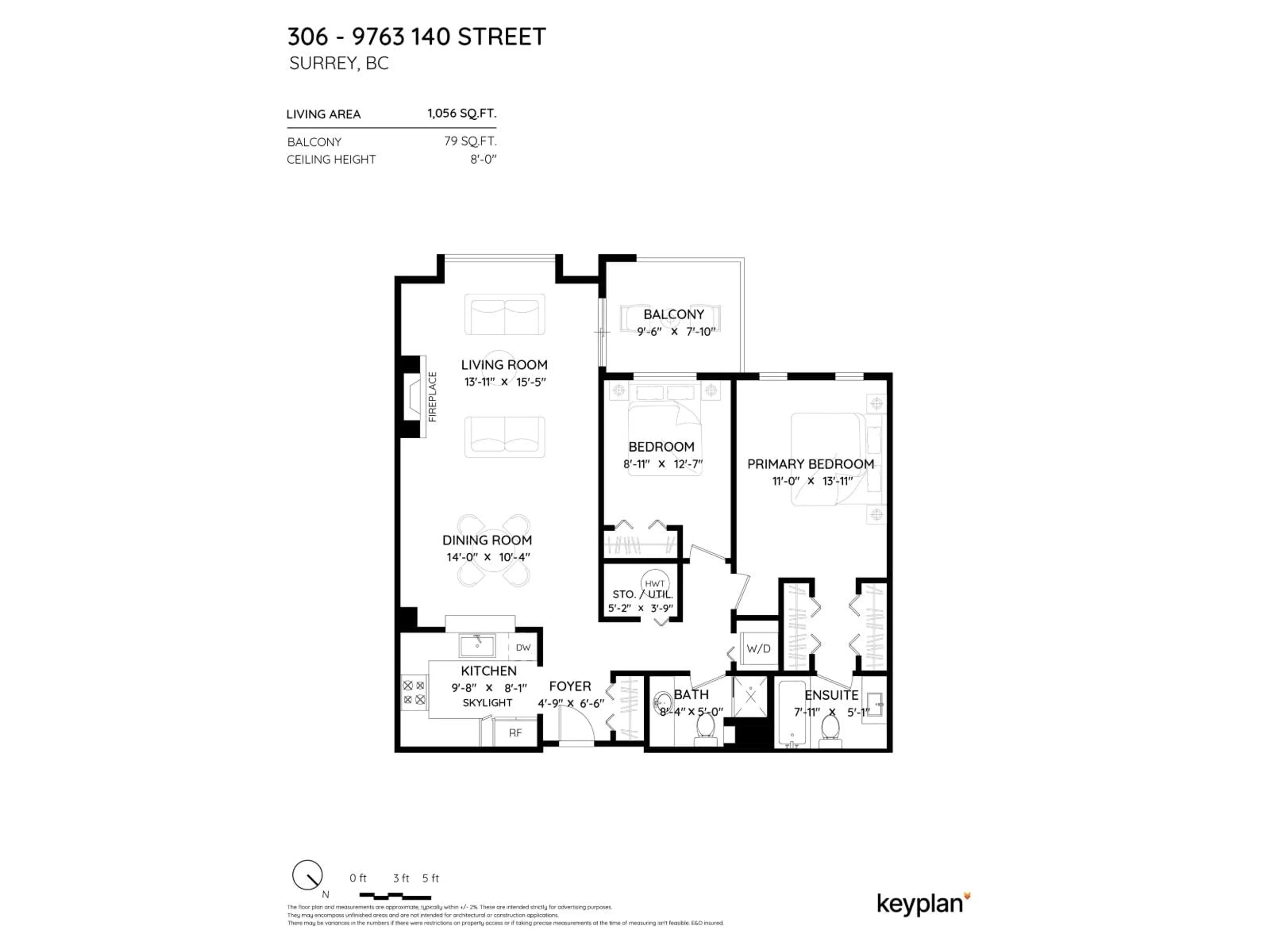 Floor plan for 306 - 9763 140 STREET, Surrey British Columbia V3T4M4