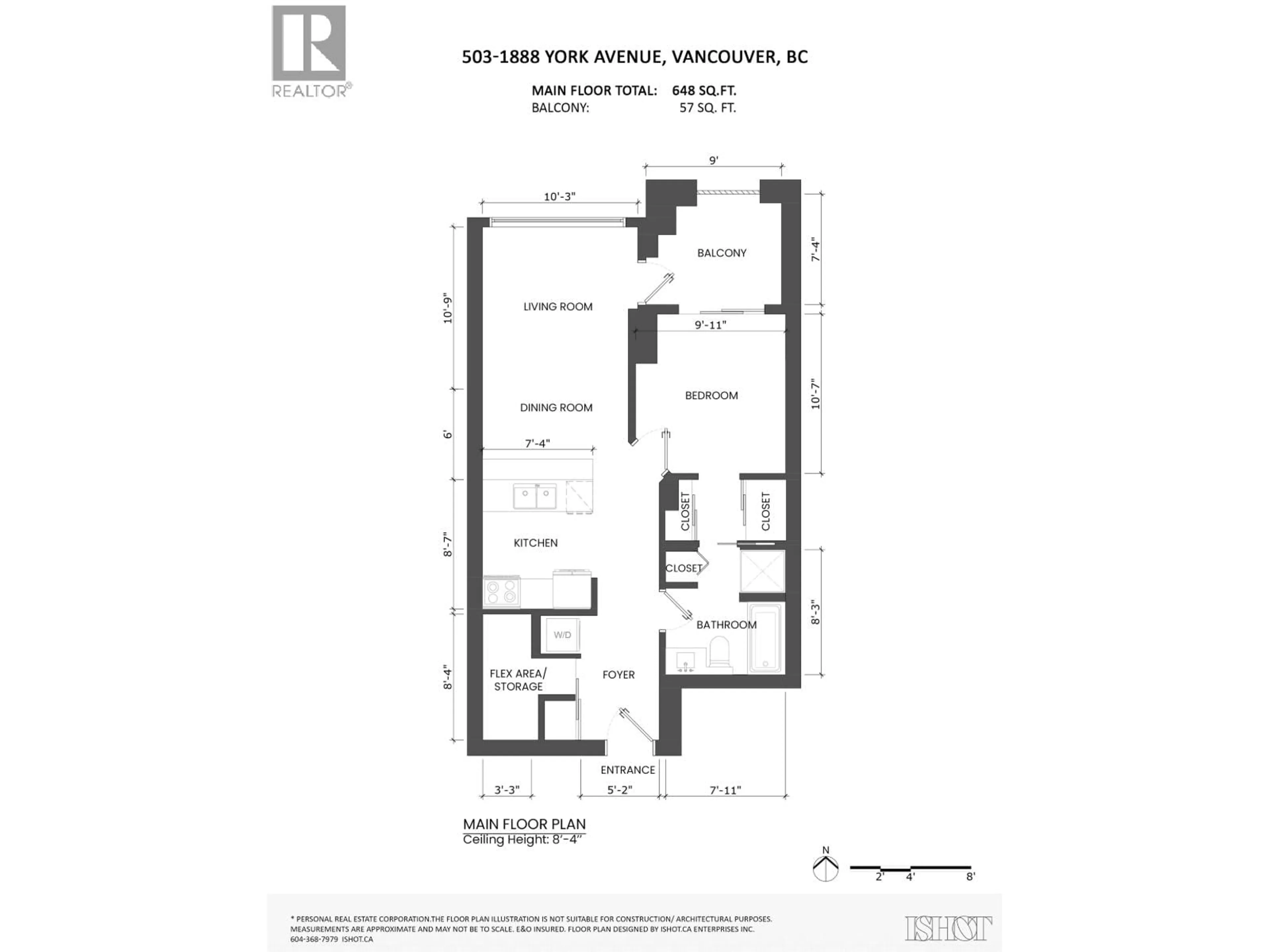 Floor plan for 503 - 1888 YORK AVENUE, Vancouver British Columbia V6J5H8