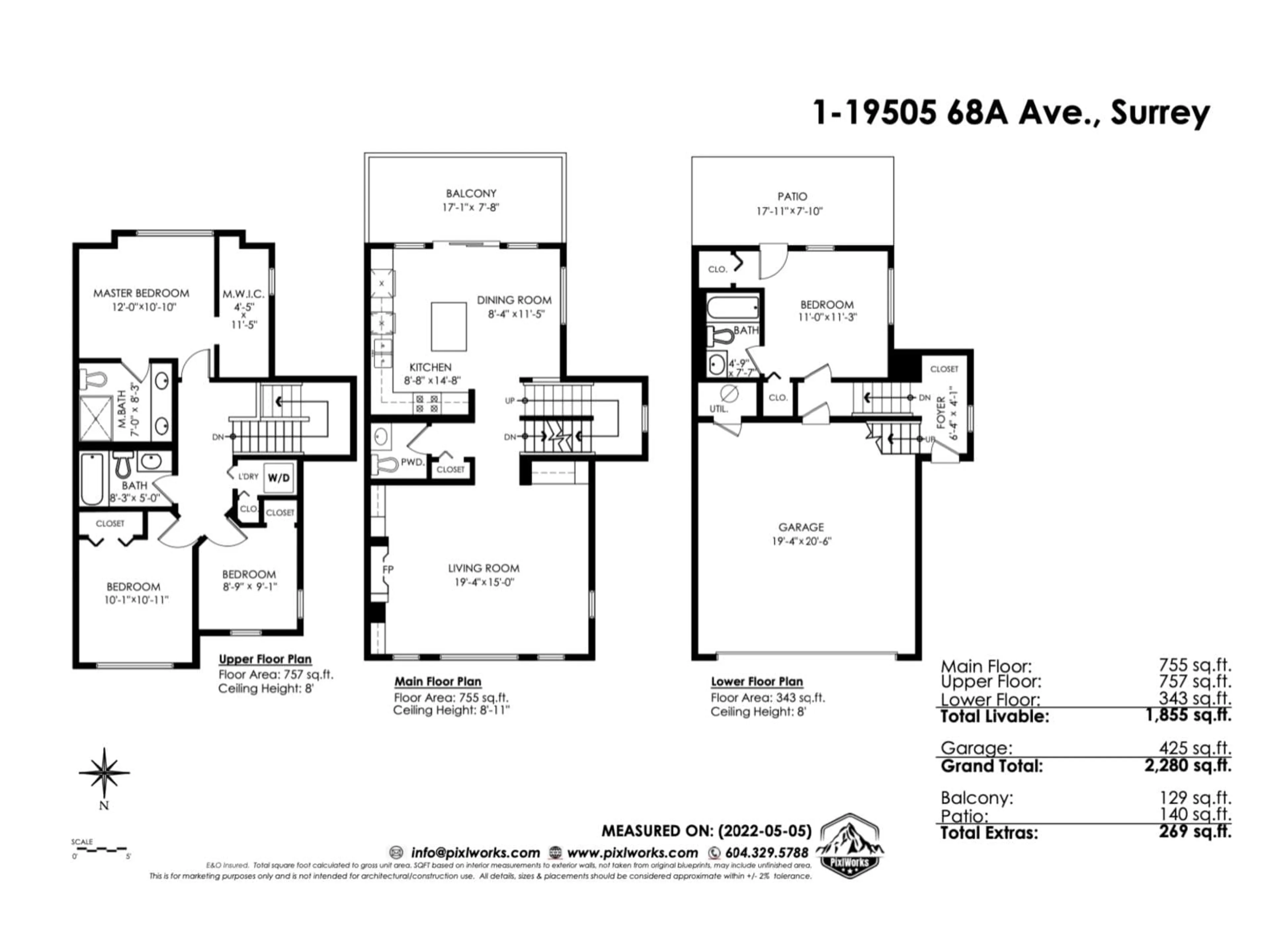 Floor plan for 1 - 19505 68A AVENUE, Surrey British Columbia V4N6K3