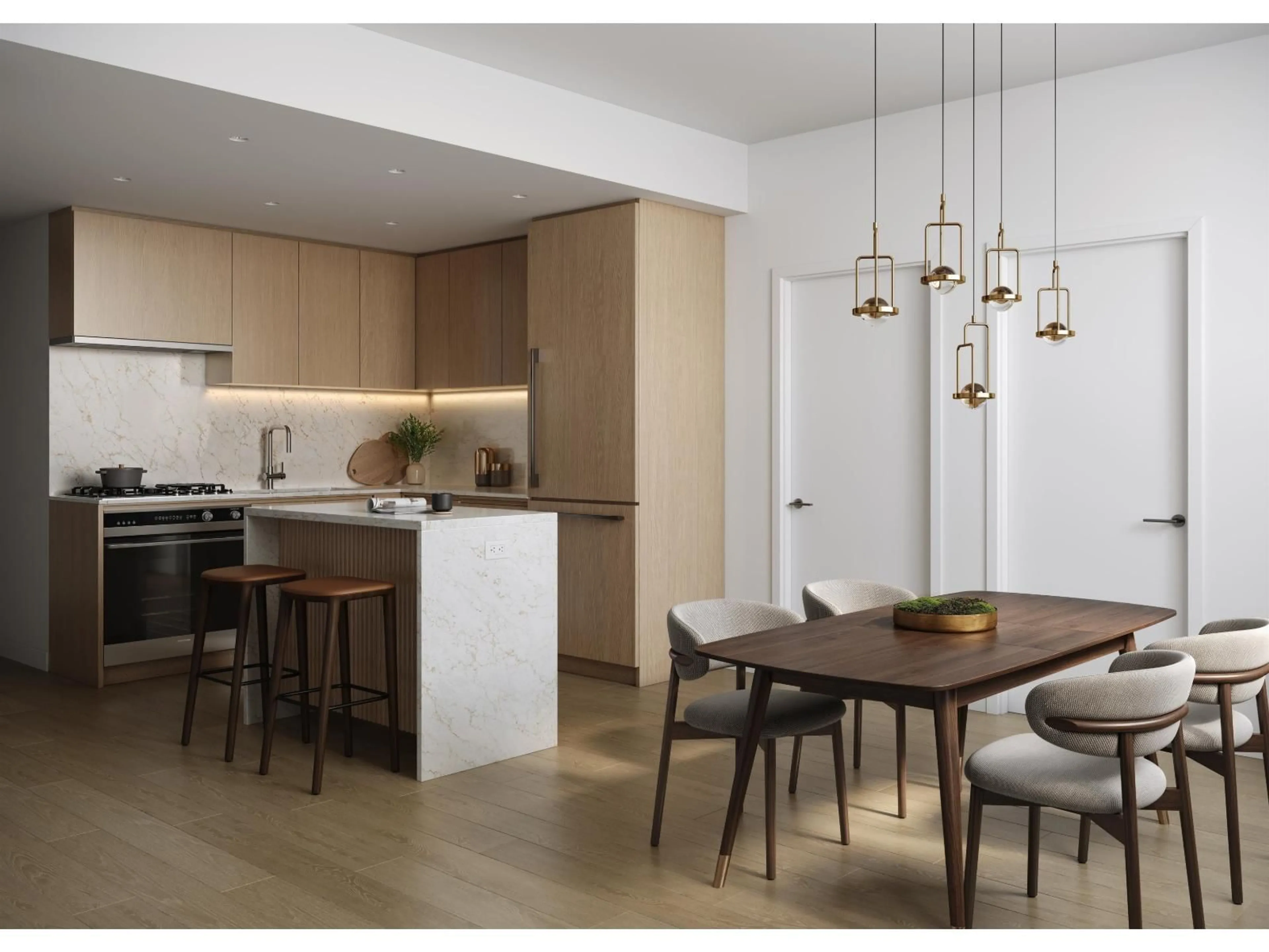 Open concept kitchen, wood/laminate floor for 2309 - 10260 133A STREET, Surrey British Columbia V4B3T2