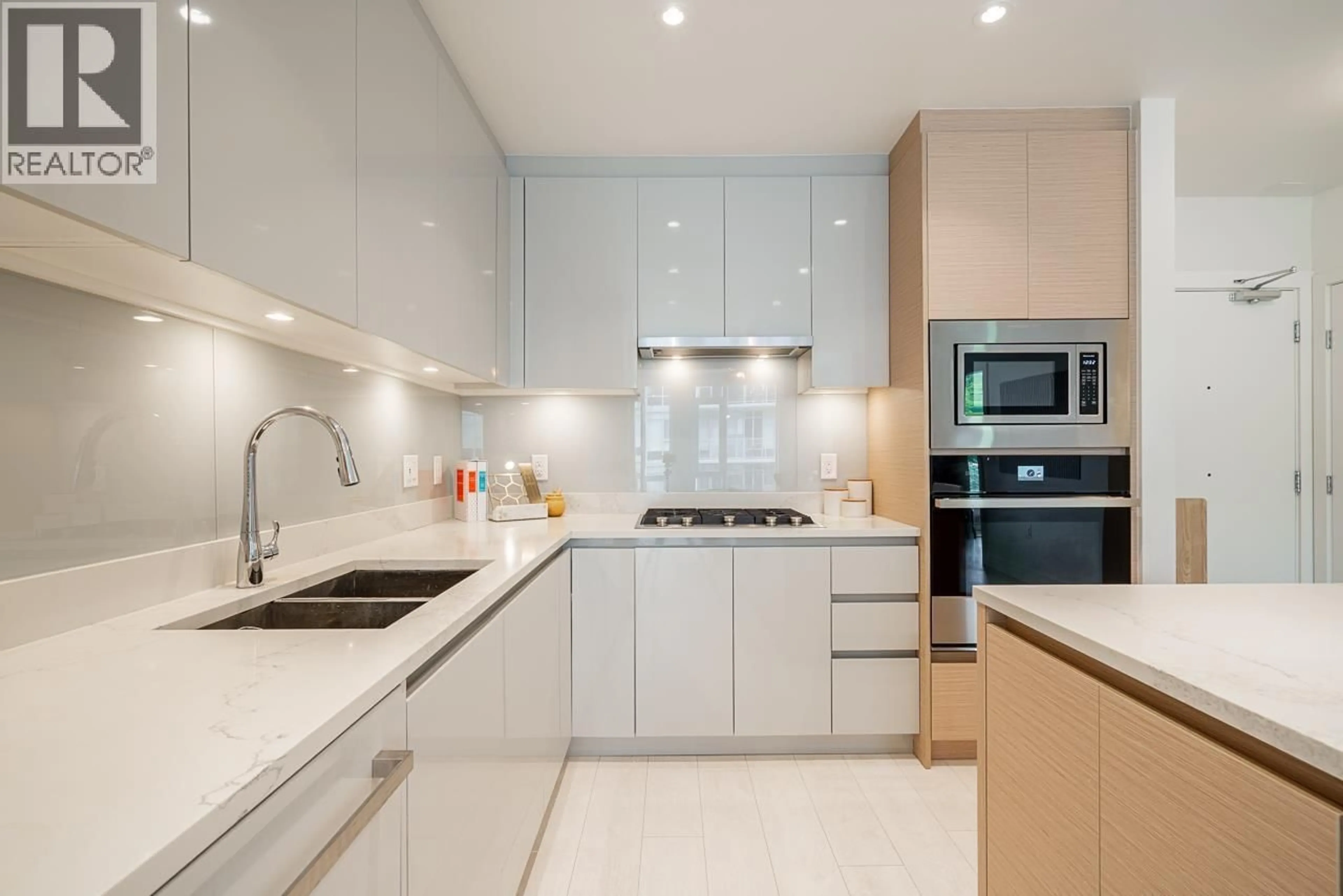 Contemporary kitchen, ceramic/tile floor for 506 - 3538 SAWMILL CRESCENT, Vancouver British Columbia V5S0J8