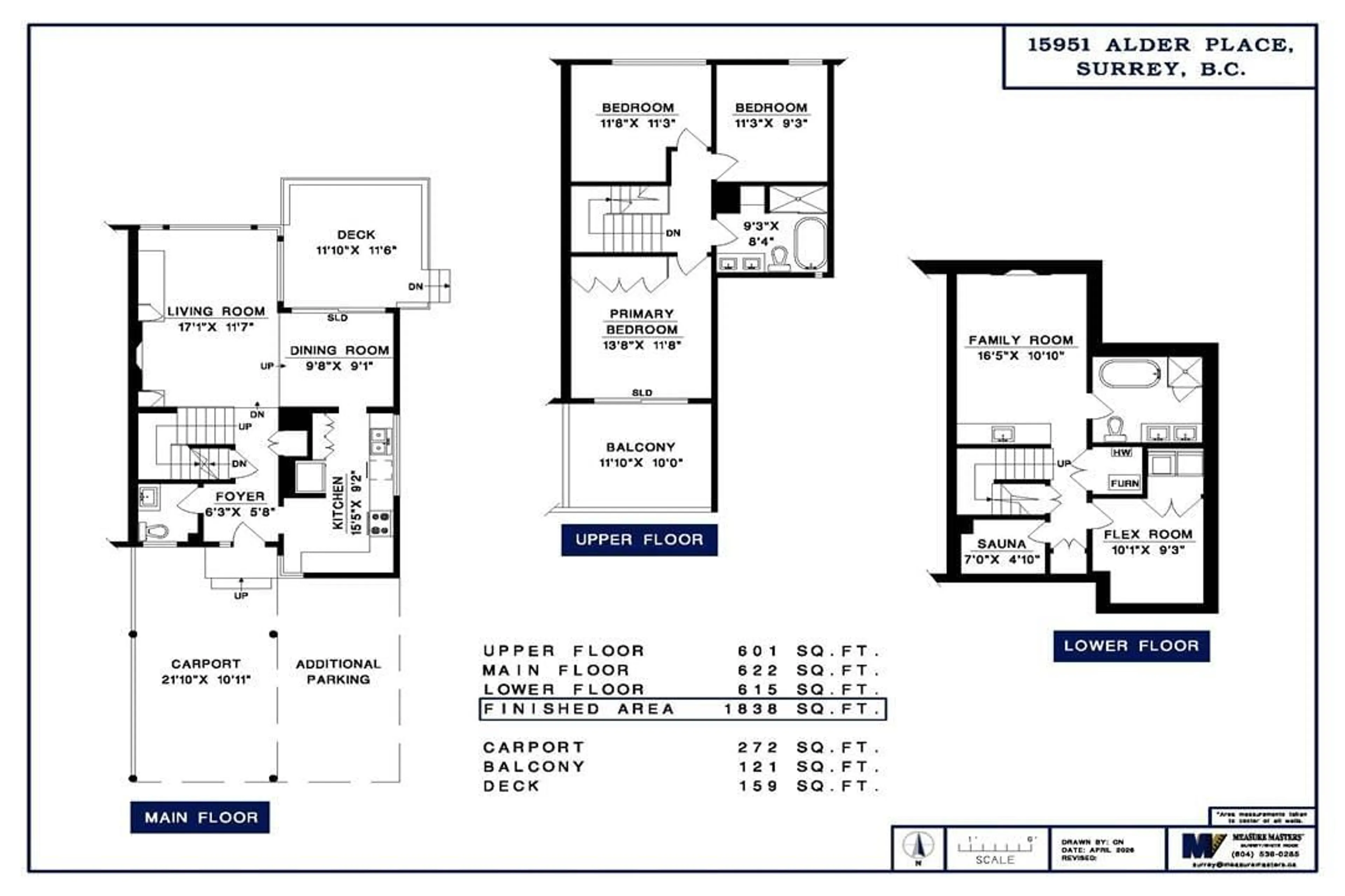 Floor plan for 15951 ALDER PLACE, Surrey British Columbia V4A5J1