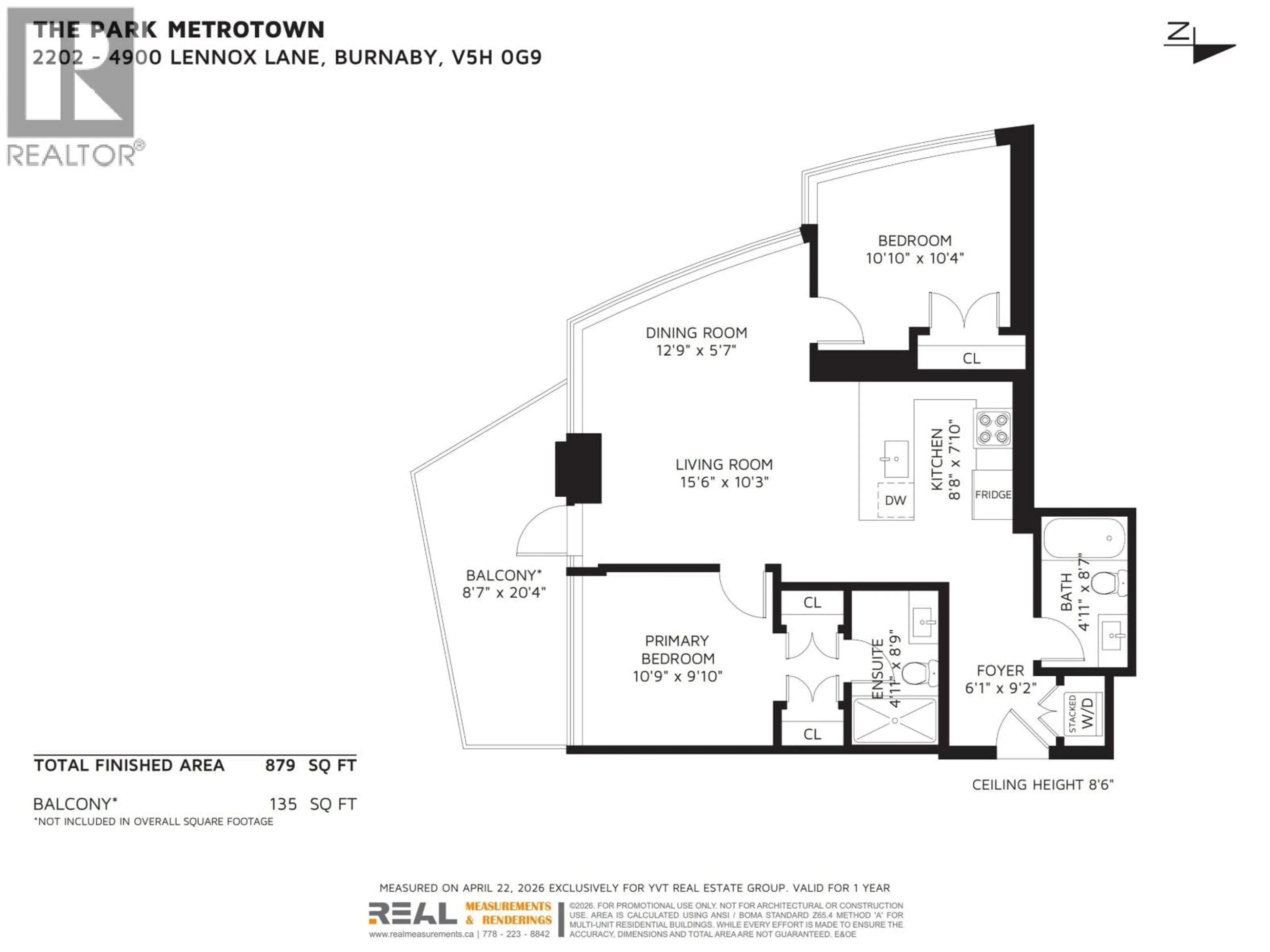 Floor plan for 2202 - 4900 LENNOX LANE, Burnaby British Columbia V5H0G9
