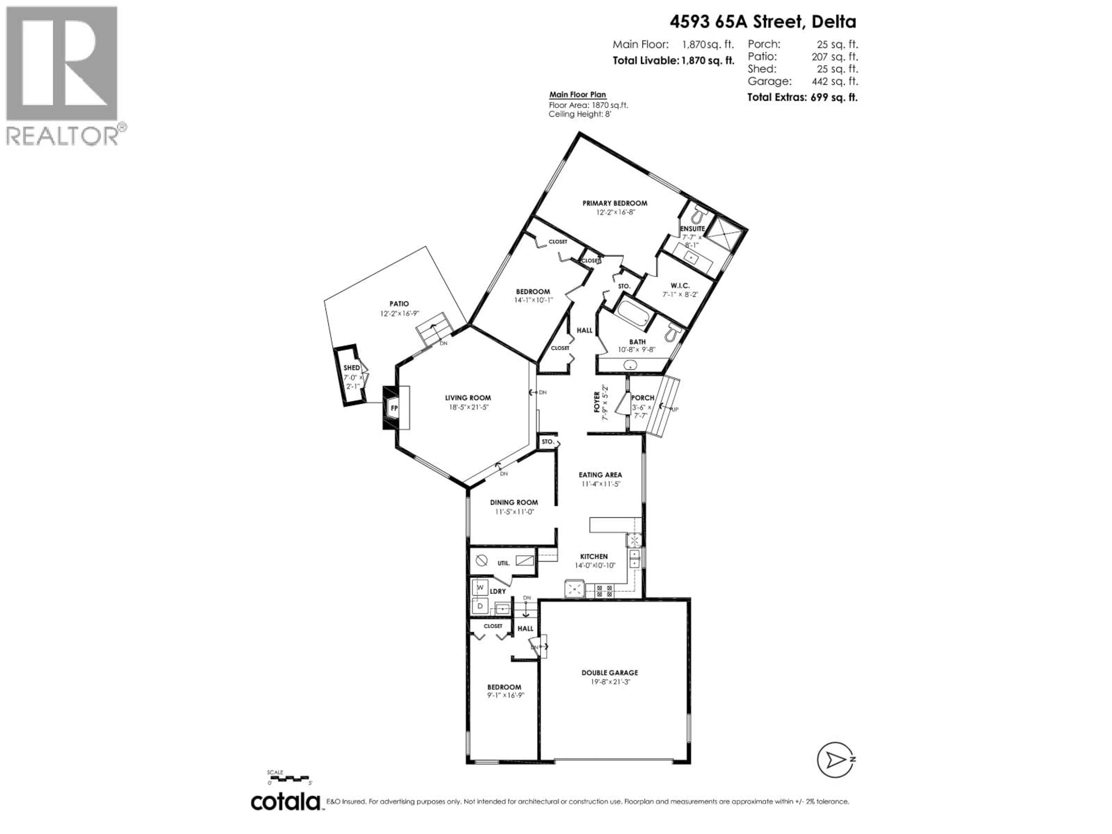 Floor plan for 4593 65A STREET, Delta British Columbia V4K4Y7