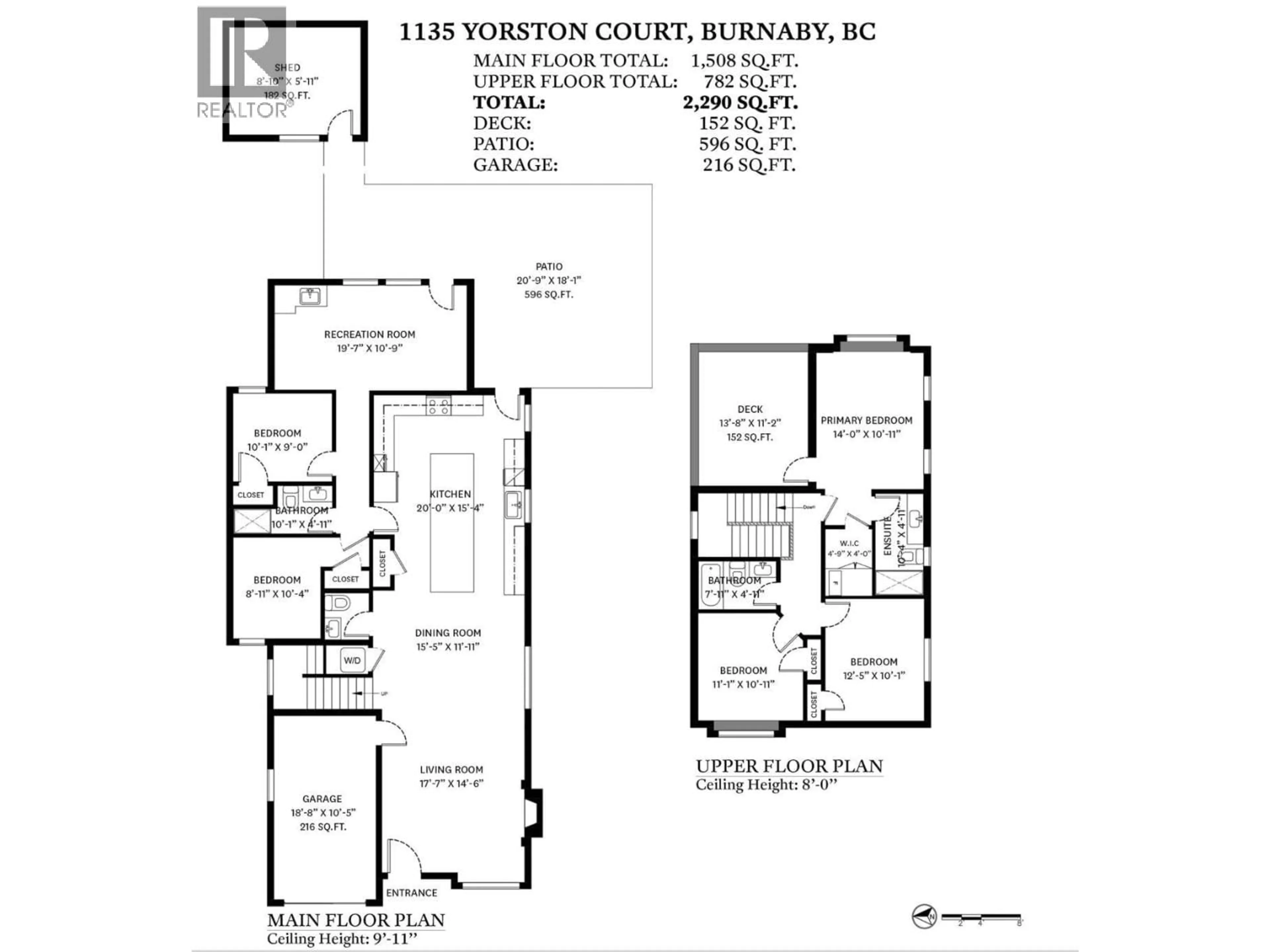 Floor plan for 1135 YORSTON COURT, Burnaby British Columbia V5A2T8