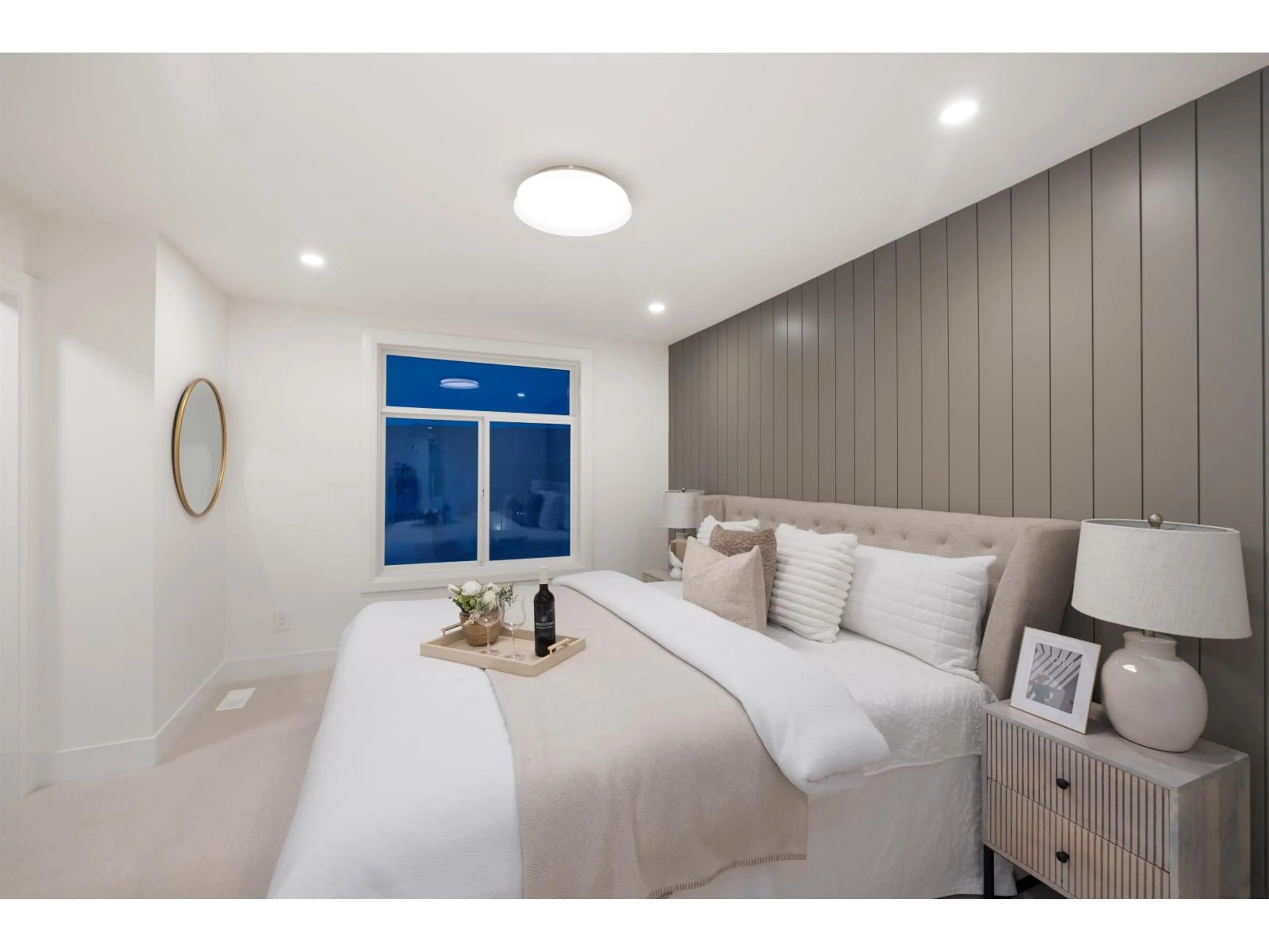 Bedroom with bed, wood/laminate floor for 102 - 1820 165A STREET, Surrey British Columbia V3Z9X5