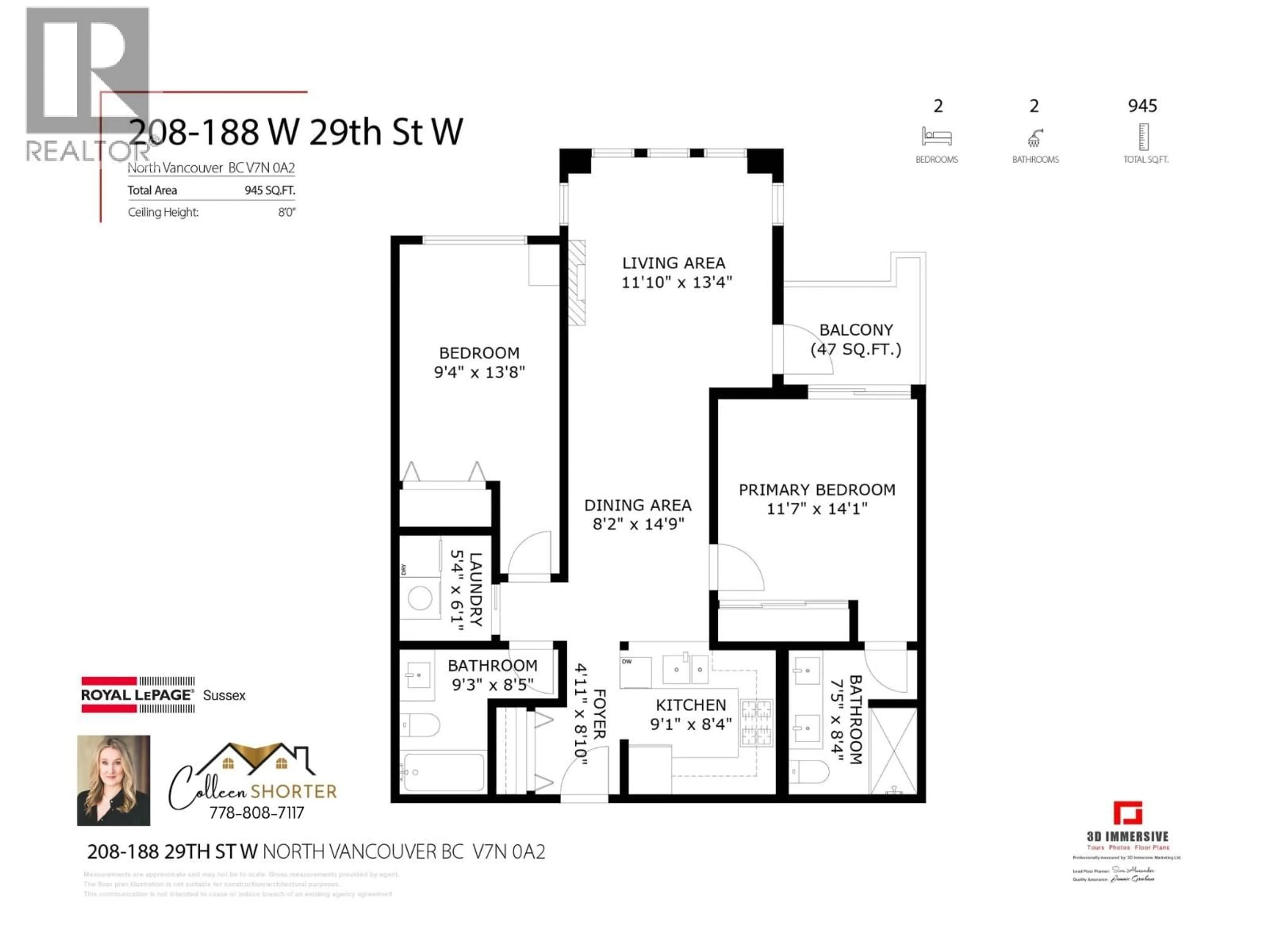 Floor plan for 208 - 188 29 STREET, North Vancouver British Columbia V7N0A2