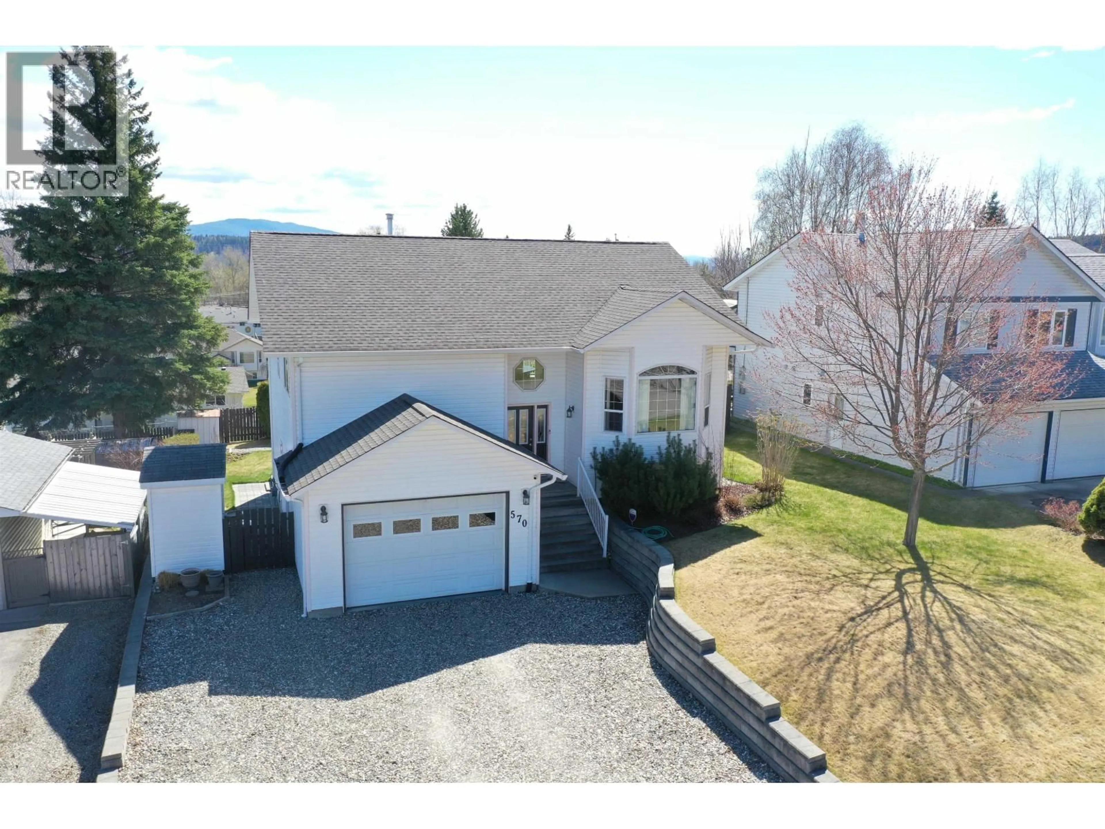 A pic from outside/outdoor area/front of a property/back of a property/a pic from drone, unknown for 570 PIERCE CRESCENT, Quesnel British Columbia V2J4X8