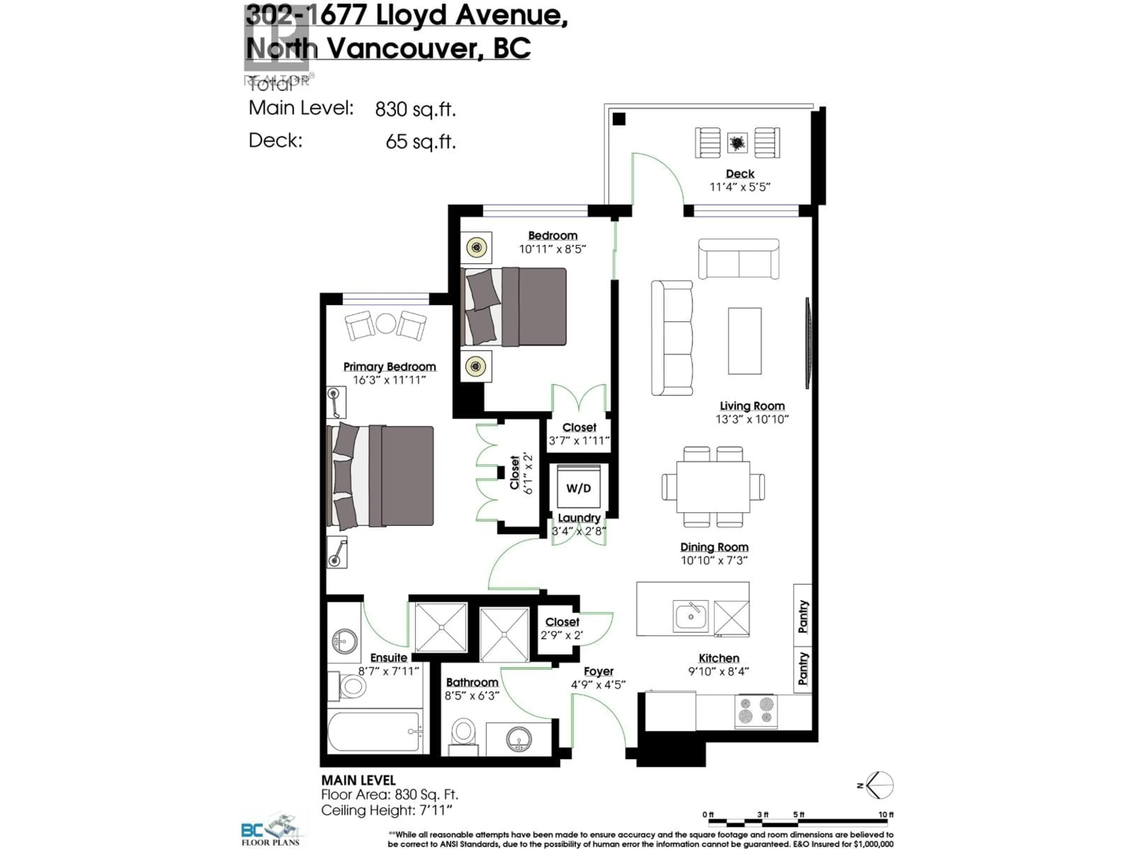 Floor plan for 302 - 1677 LLOYD AVENUE, North Vancouver British Columbia V7P0B1
