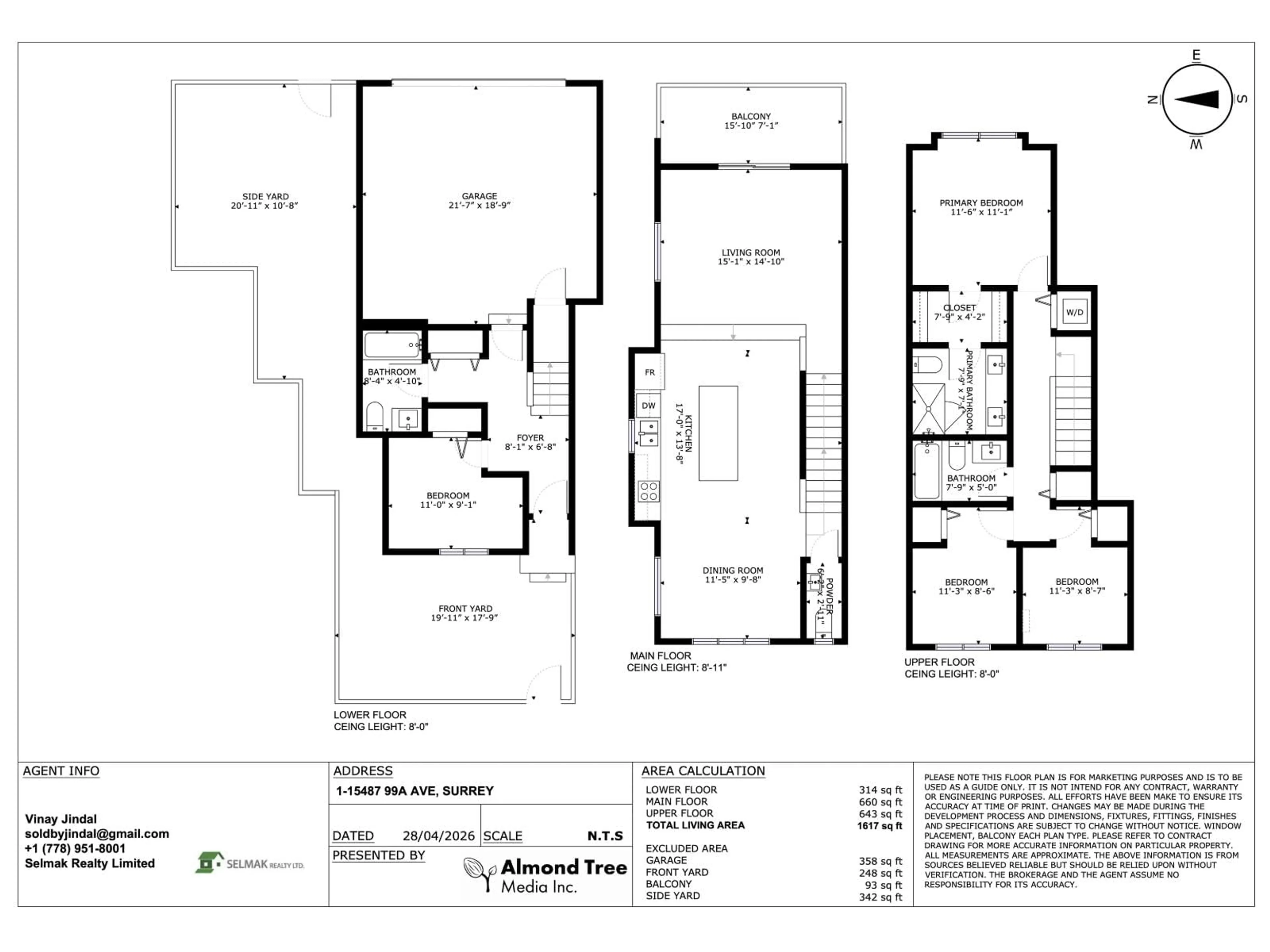 Floor plan for 1 - 15487 99A AVENUE, Surrey British Columbia V3R0G9