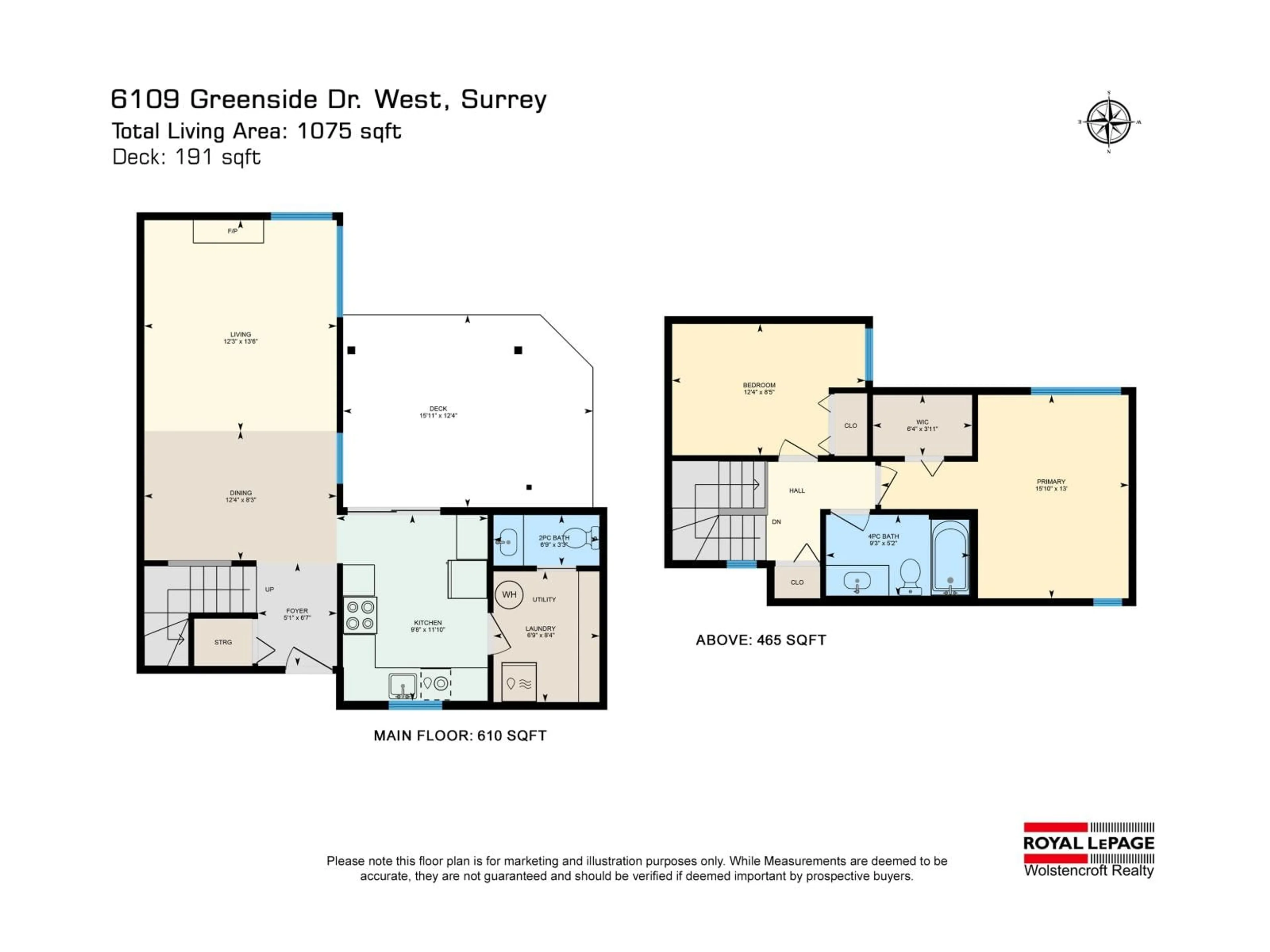 Floor plan for 6109 GREENSIDE DRIVE WEST, Surrey British Columbia V3S5M8