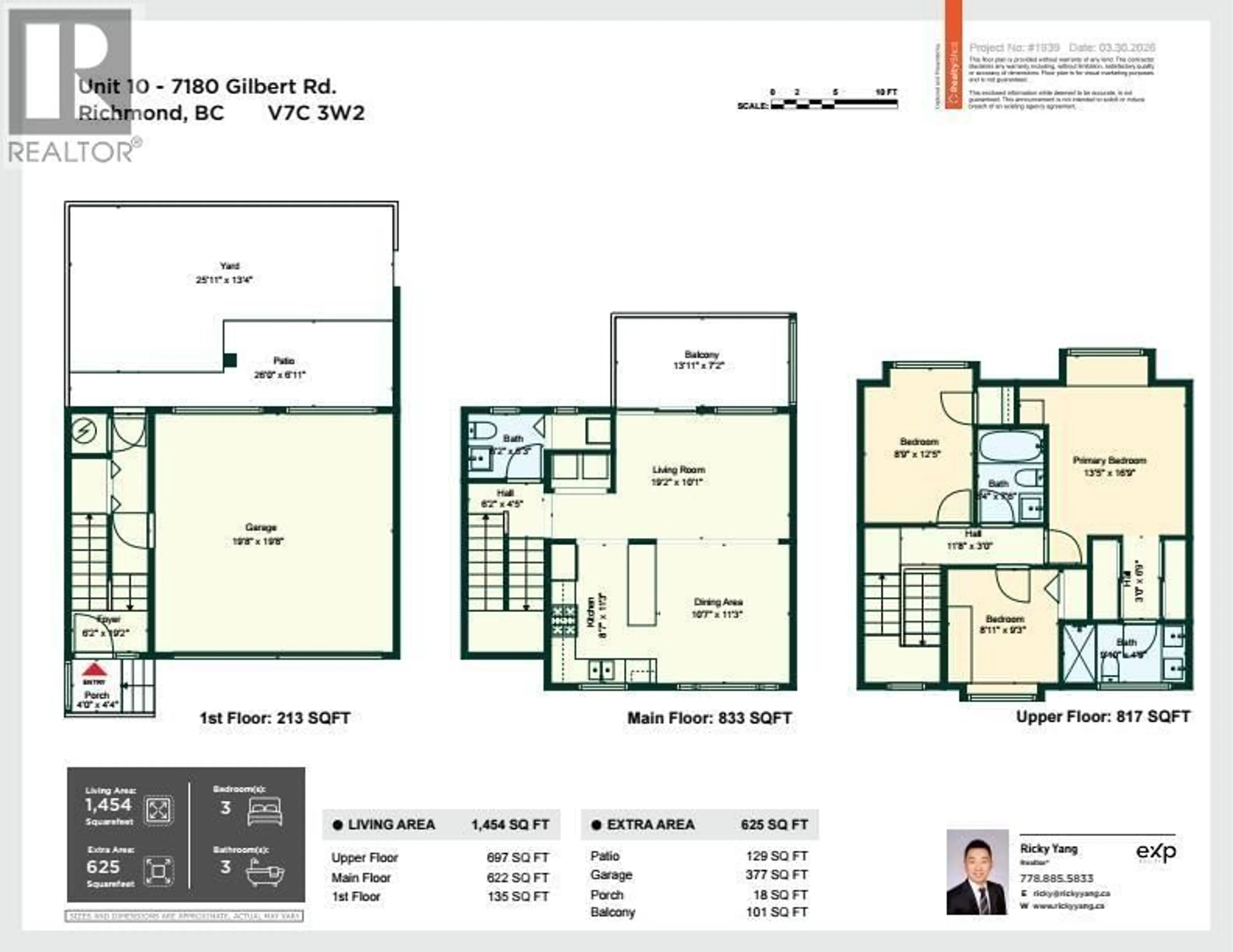 Floor plan for 10 - 7180 GILBERT ROAD, Richmond British Columbia V7C3W2