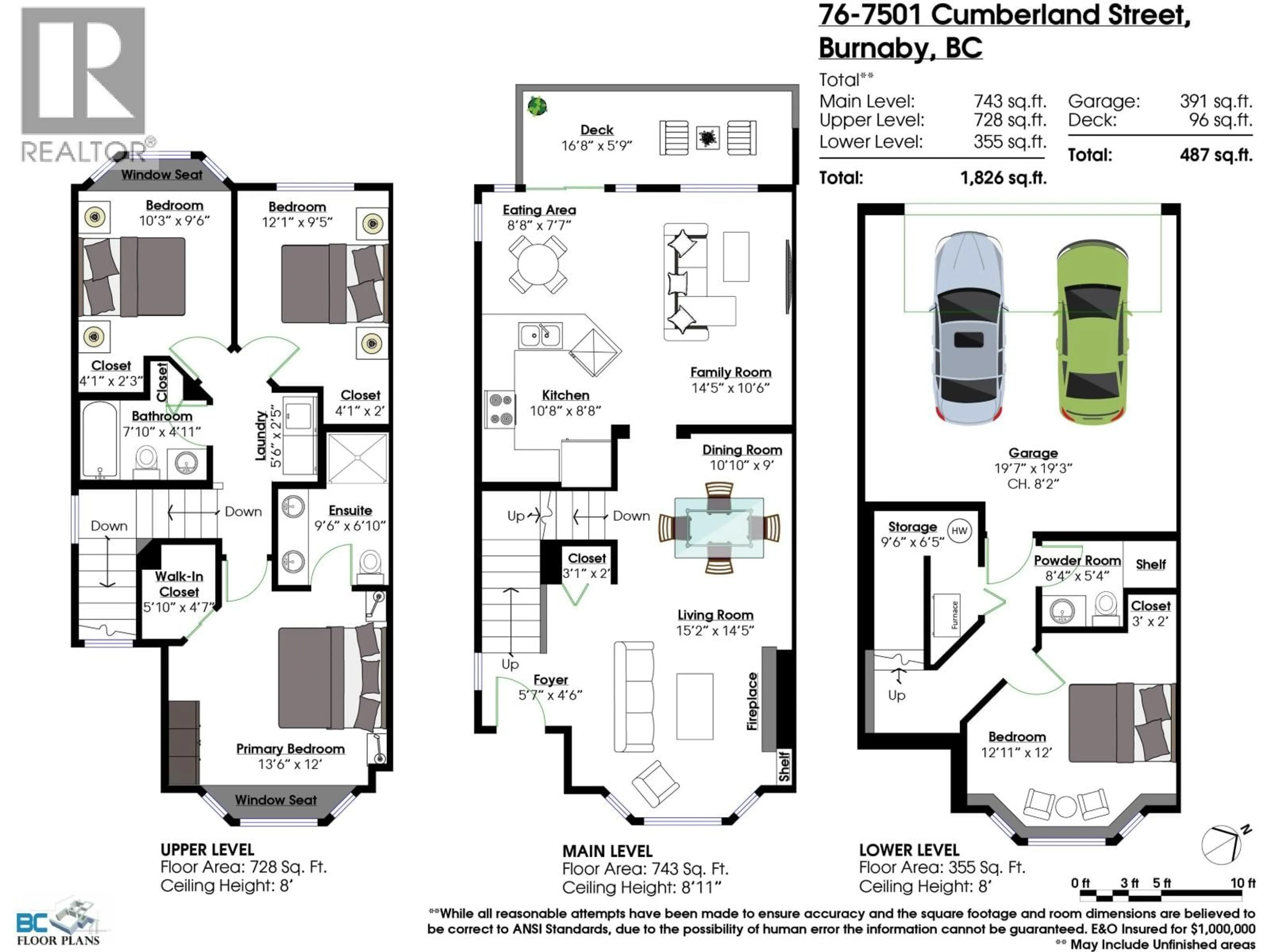 Floor plan for 76 - 7501 CUMBERLAND STREET, Burnaby British Columbia V3N4Y6