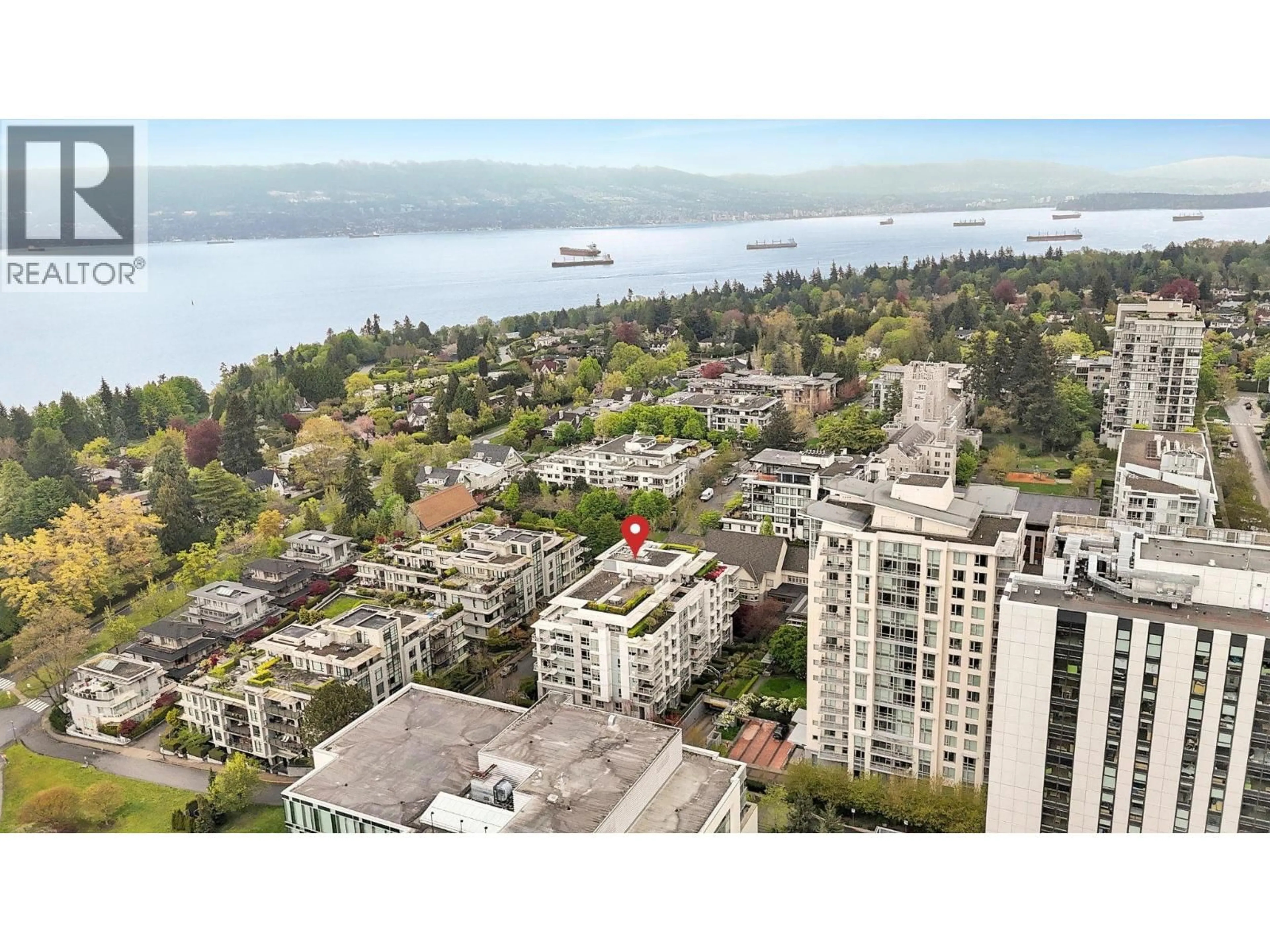 A pic from outside/outdoor area/front of a property/back of a property/a pic from drone, city buildings view from balcony for 304 - 6080 IONA DRIVE, Vancouver British Columbia V6T0A4
