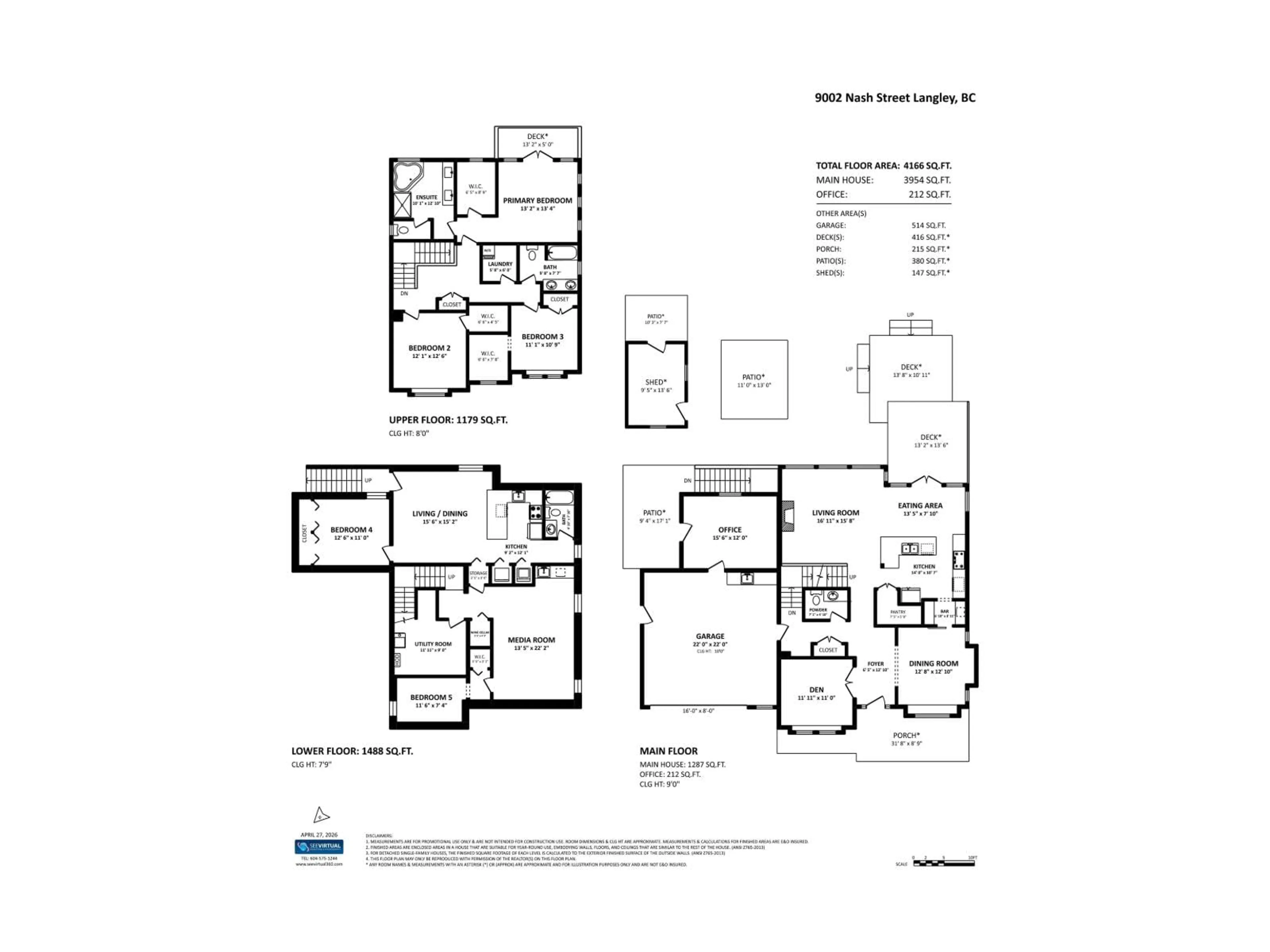 Floor plan for 9002 NASH STREET, Langley British Columbia V1M2S1