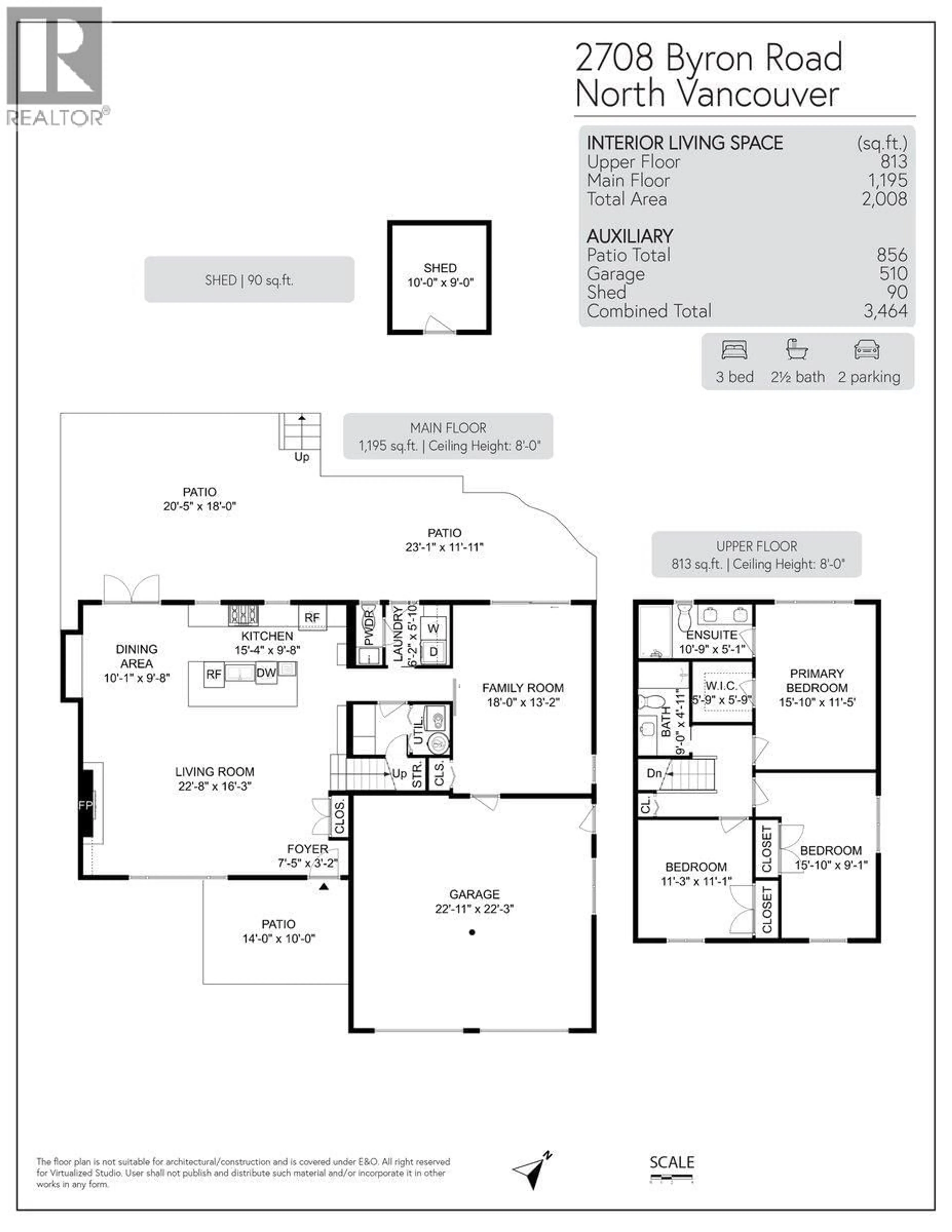 Floor plan for 2708 BYRON ROAD, North Vancouver British Columbia V7H1M2
