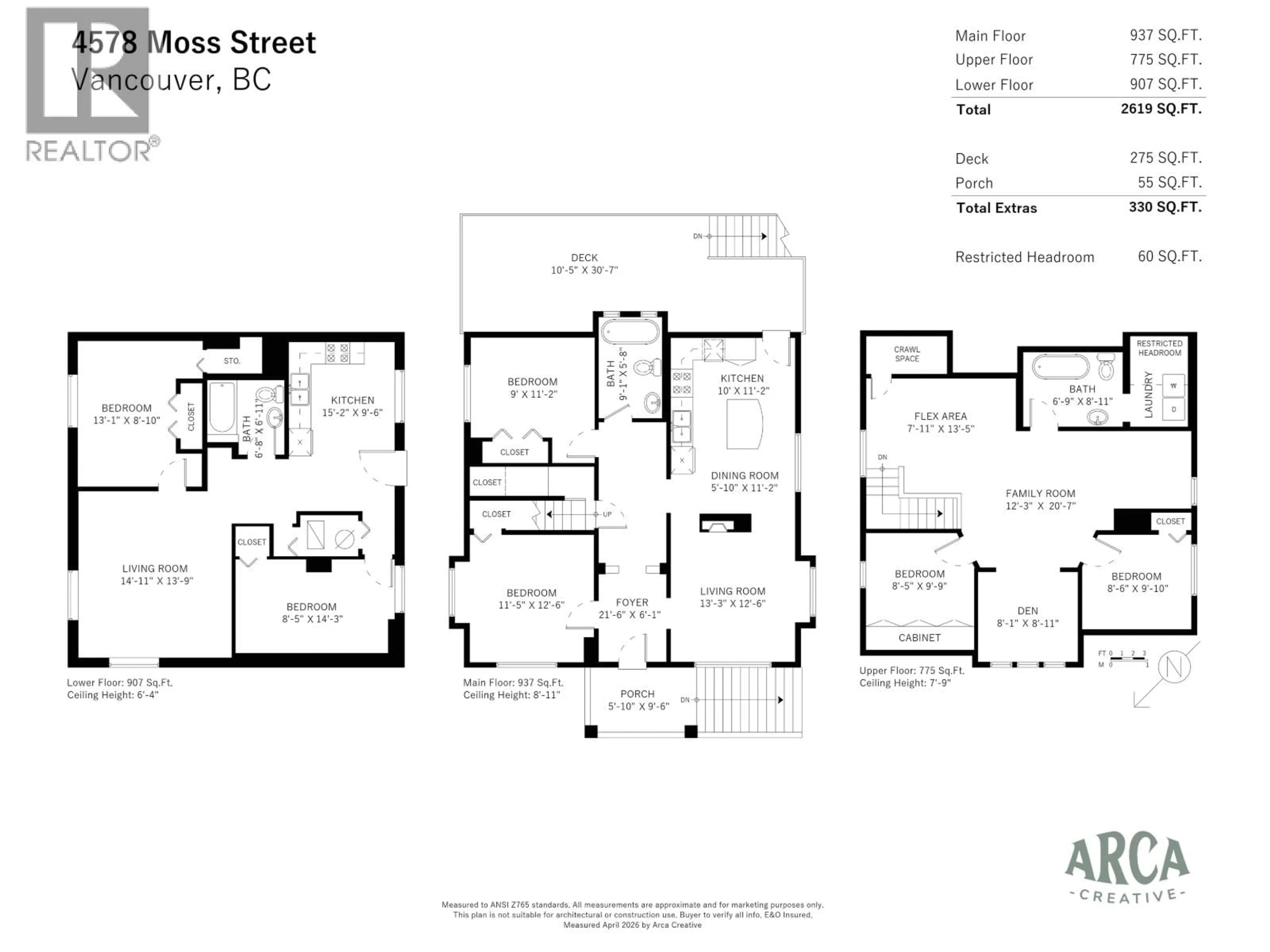 Floor plan for 4578 MOSS STREET, Vancouver British Columbia V5R3T1