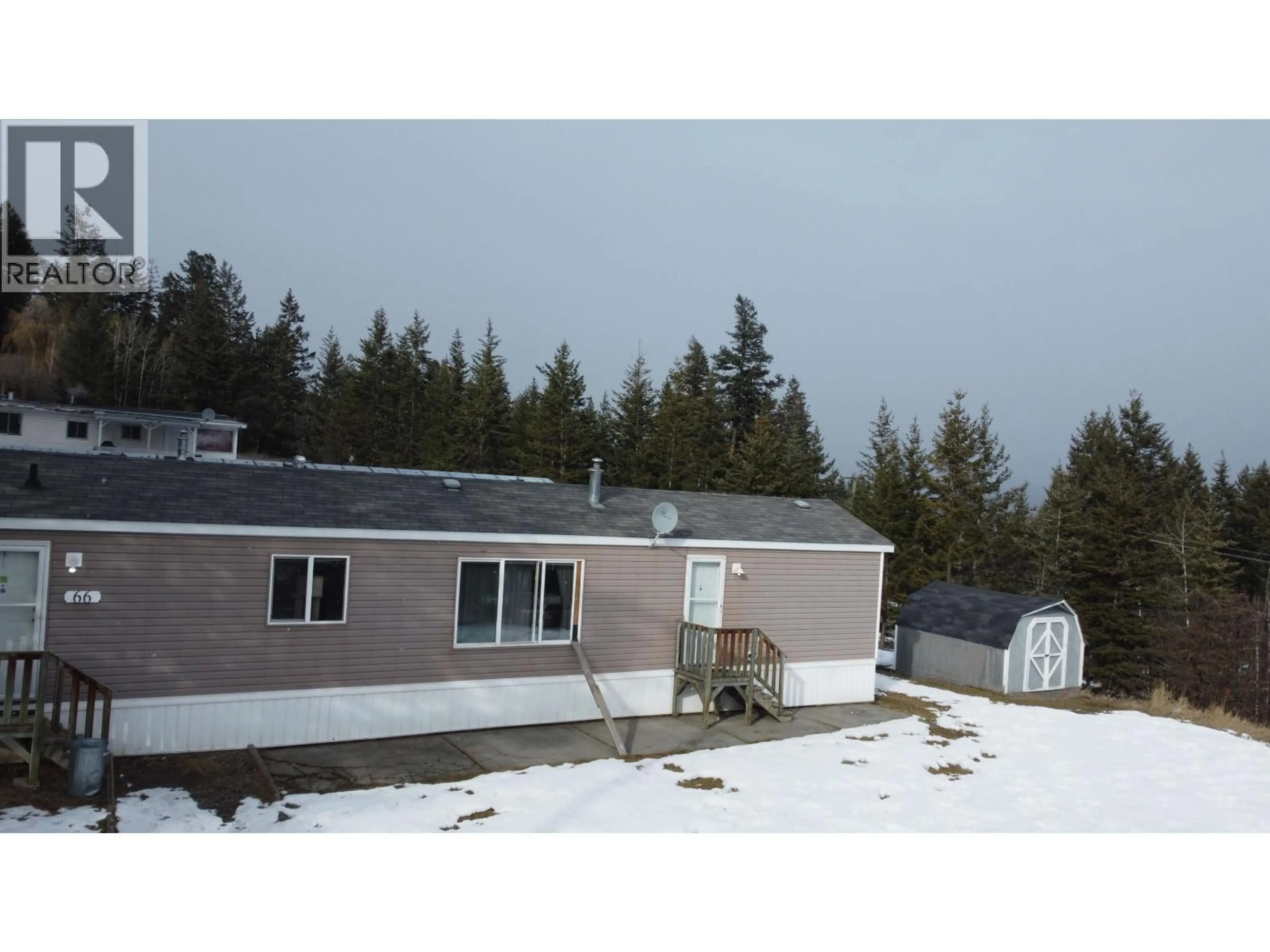 A pic from outside/outdoor area/front of a property/back of a property/a pic from drone, building for 66 - 803 HODGSON ROAD, Williams Lake British Columbia V2G3R2