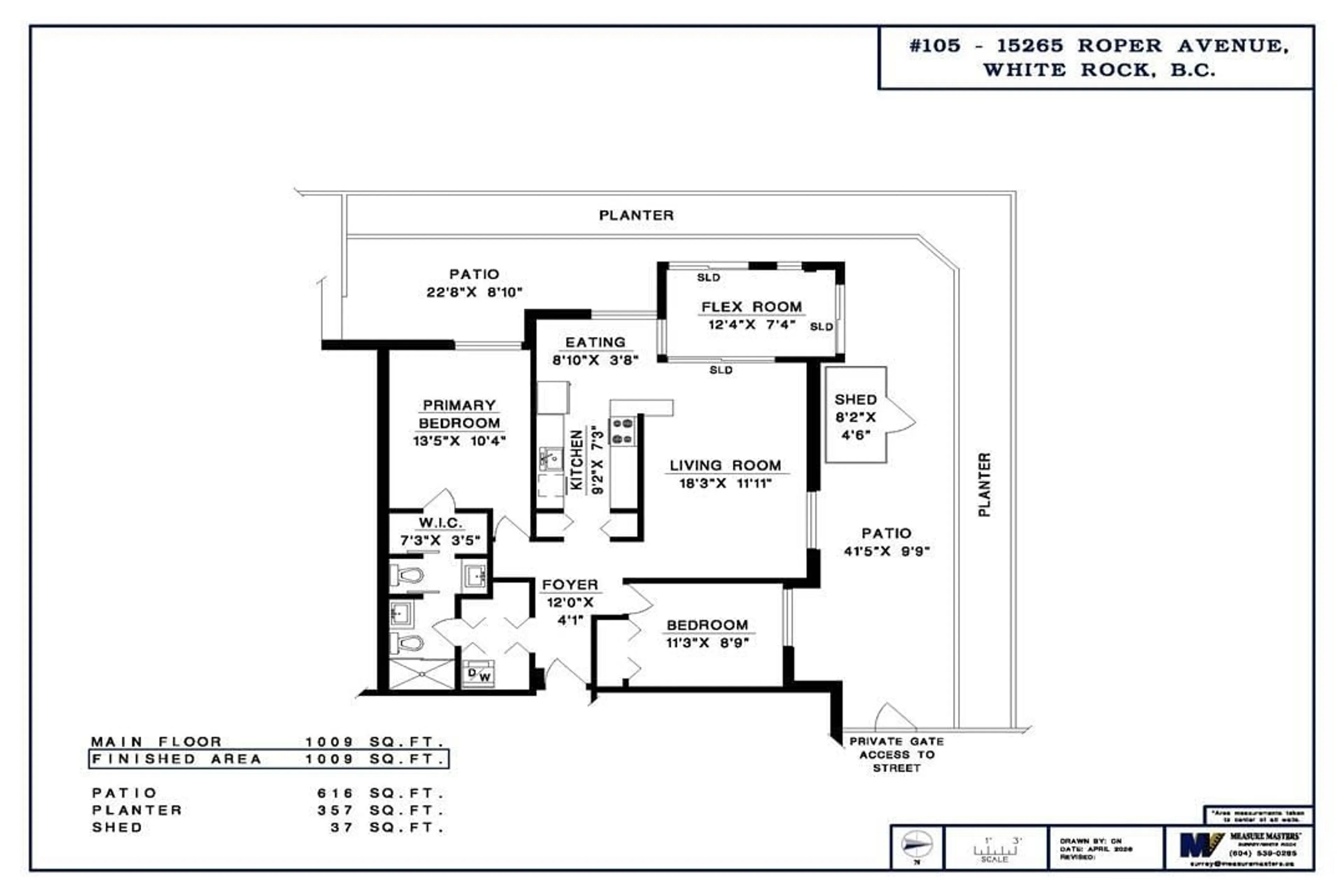Floor plan for 105 - 15265 ROPER AVENUE, White Rock British Columbia V4B2E9