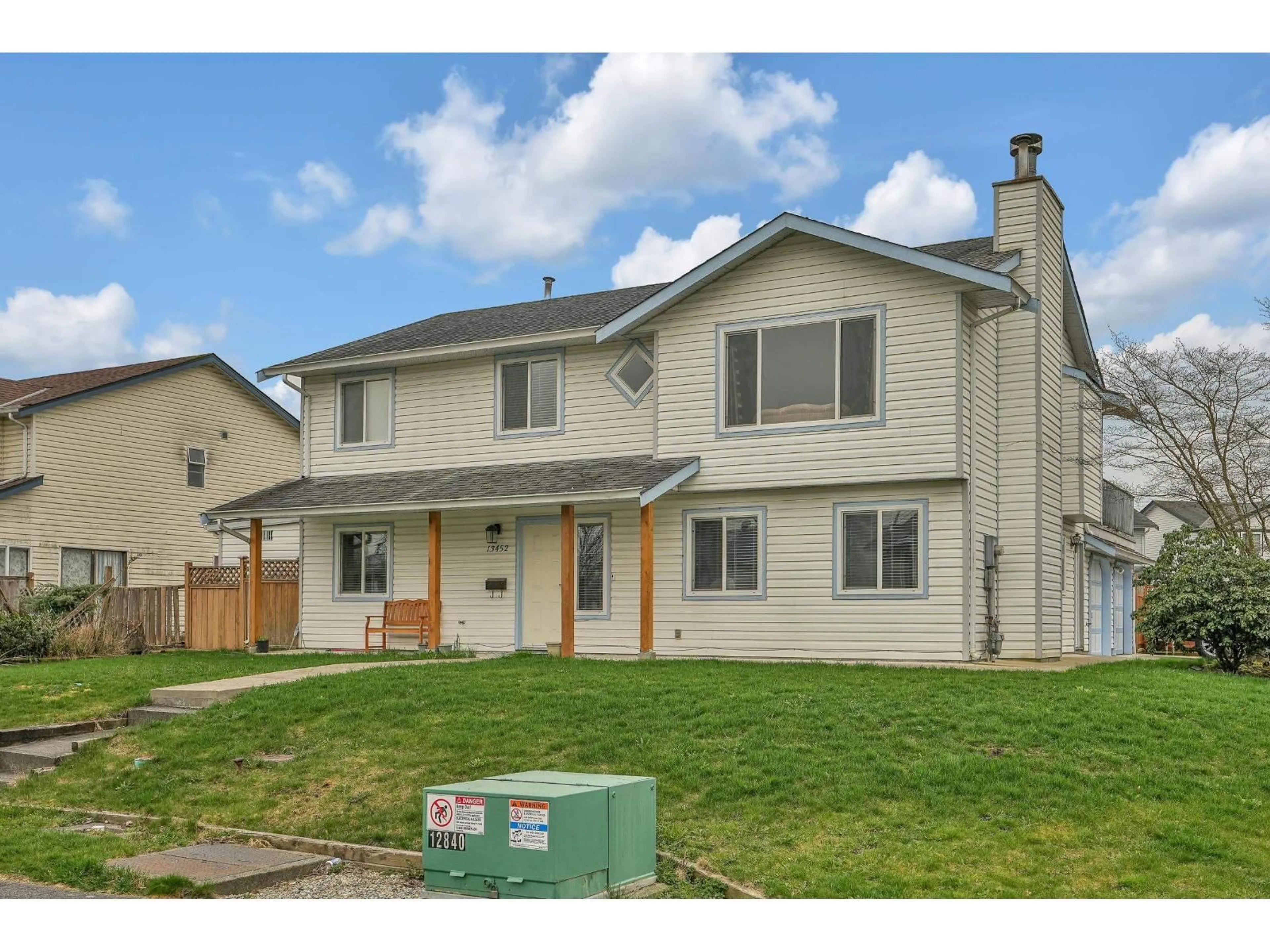 Home with vinyl exterior material, street for 13452 85 AVENUE, Surrey British Columbia V3W0T8