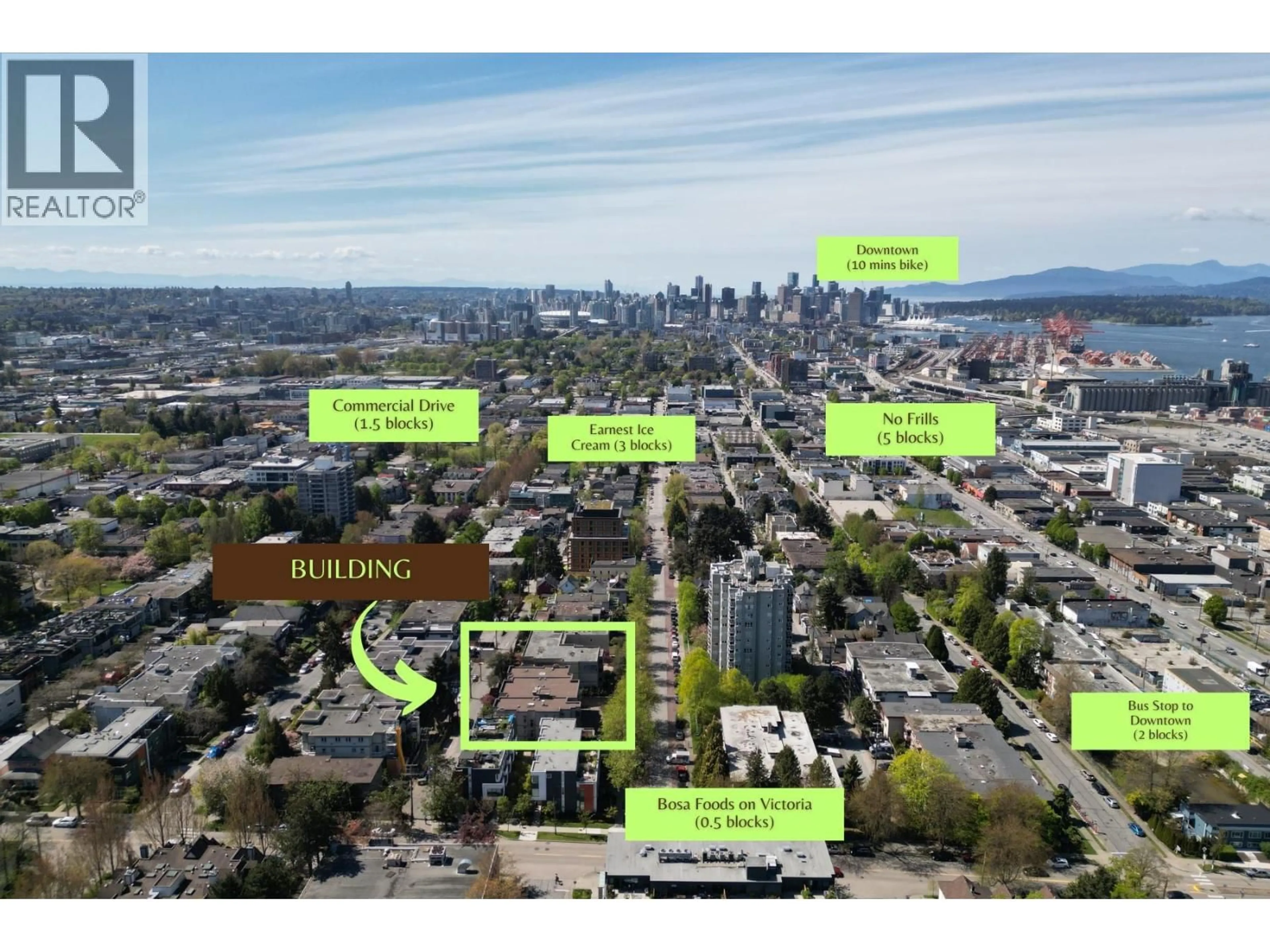 A pic from outside/outdoor area/front of a property/back of a property/a pic from drone, unknown for 405 - 1864 FRANCES STREET, Vancouver British Columbia V5L1Z7