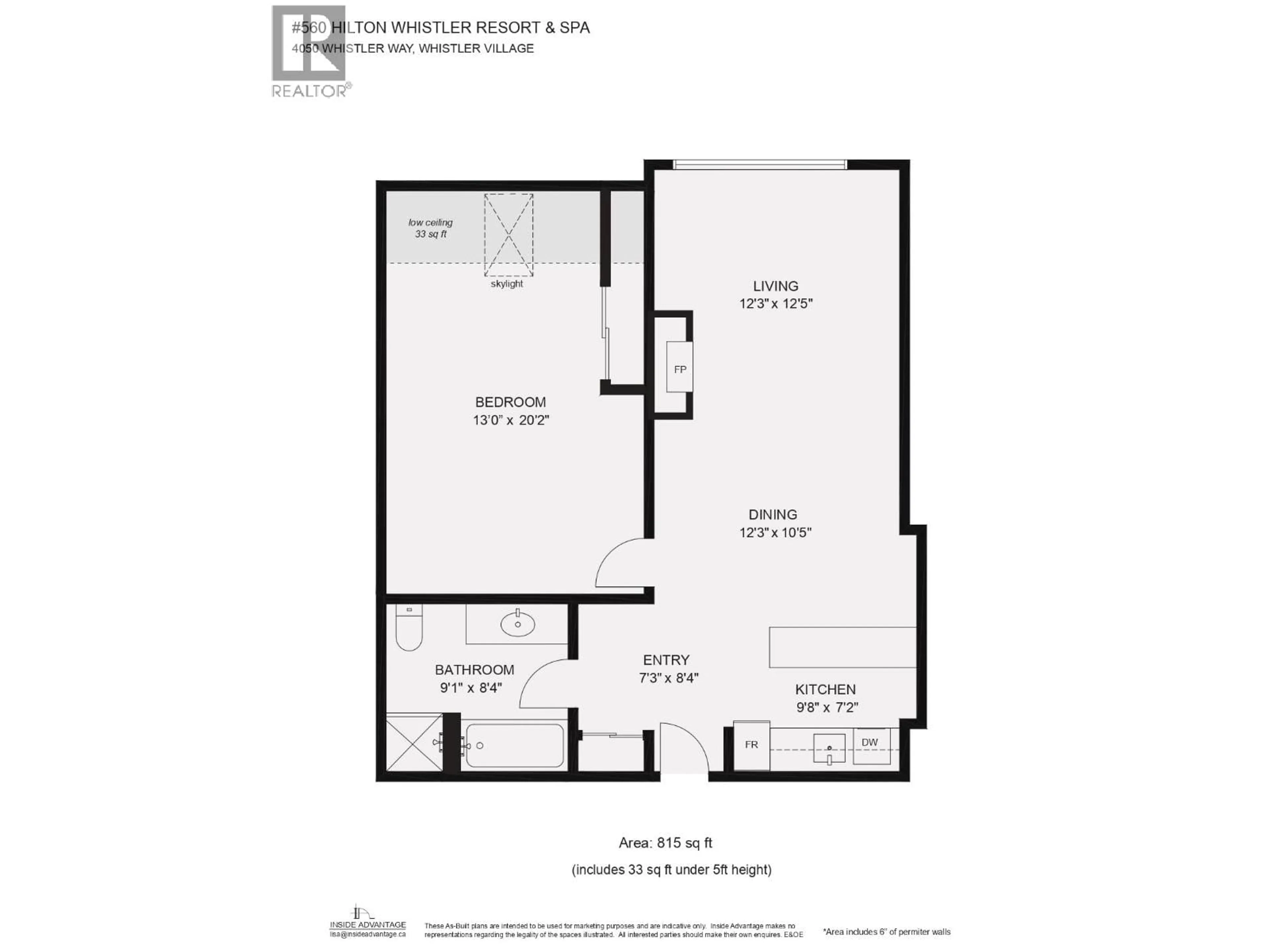 Floor plan for 560 - 4050 WHISTLER WAY, Whistler British Columbia V8E1H9