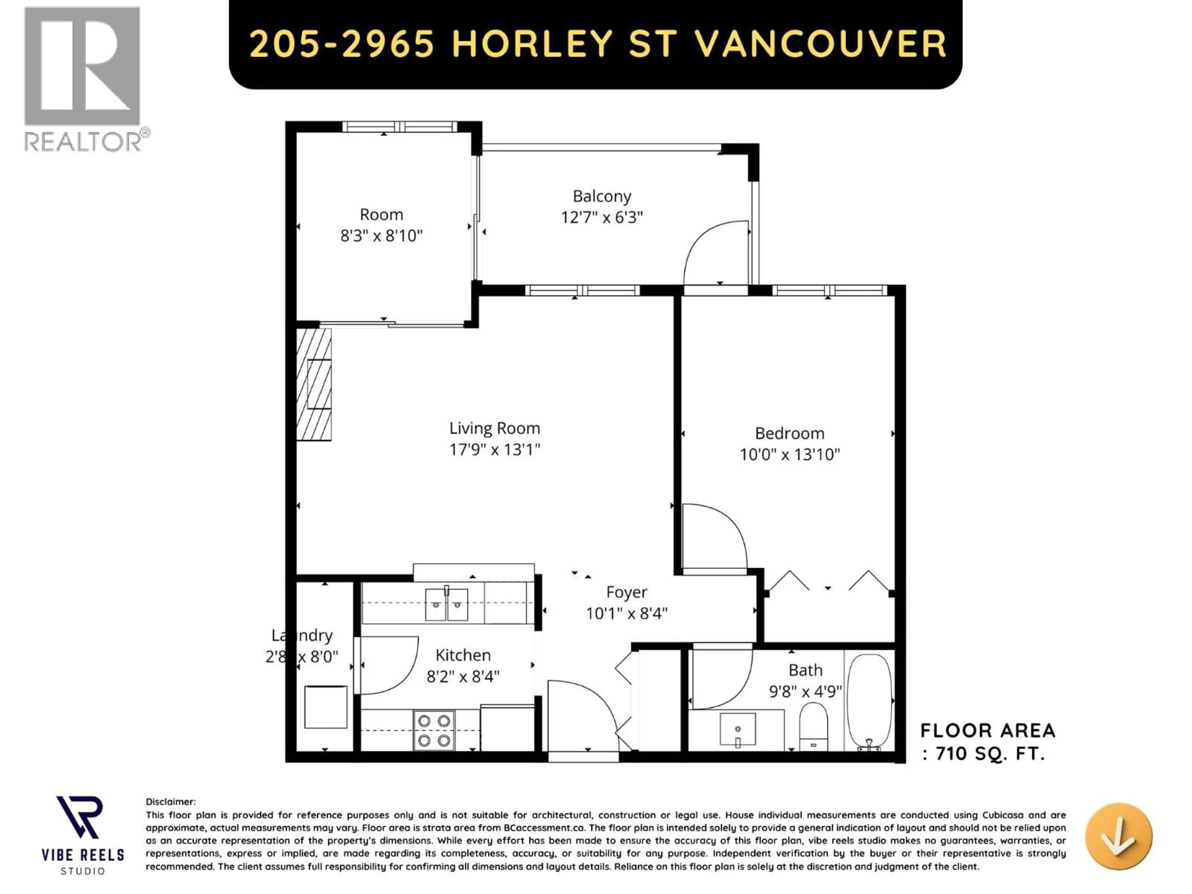 Floor plan for 205 - 2965 HORLEY STREET, Vancouver British Columbia V5R6B9