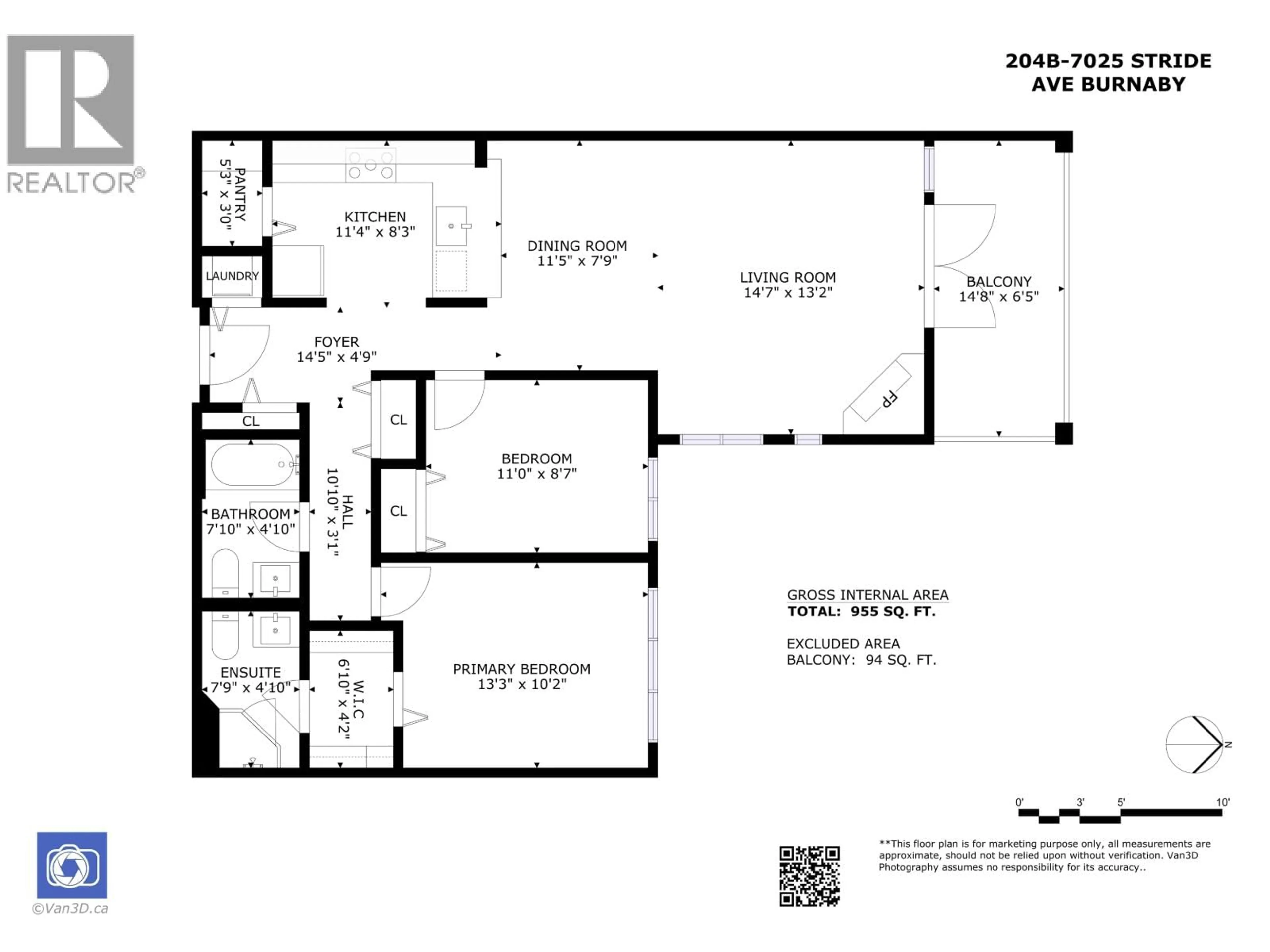 Floor plan for 204B - 7025 STRIDE AVENUE, Burnaby British Columbia V3N4Y1
