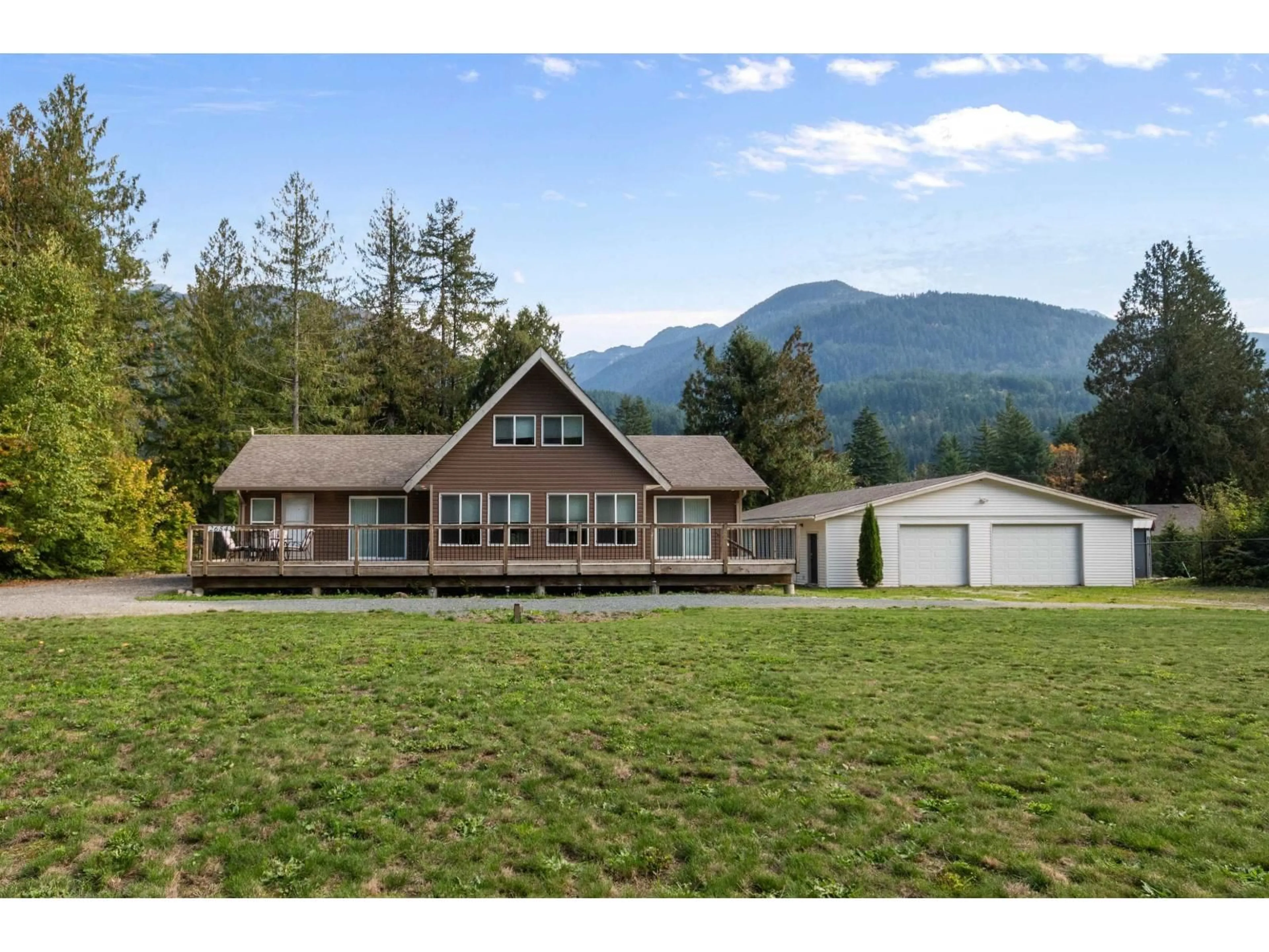 A pic from outside/outdoor area/front of a property/back of a property/a pic from drone, mountain view for 26542 REYNOLDS ROAD, Hope British Columbia V0X1L3