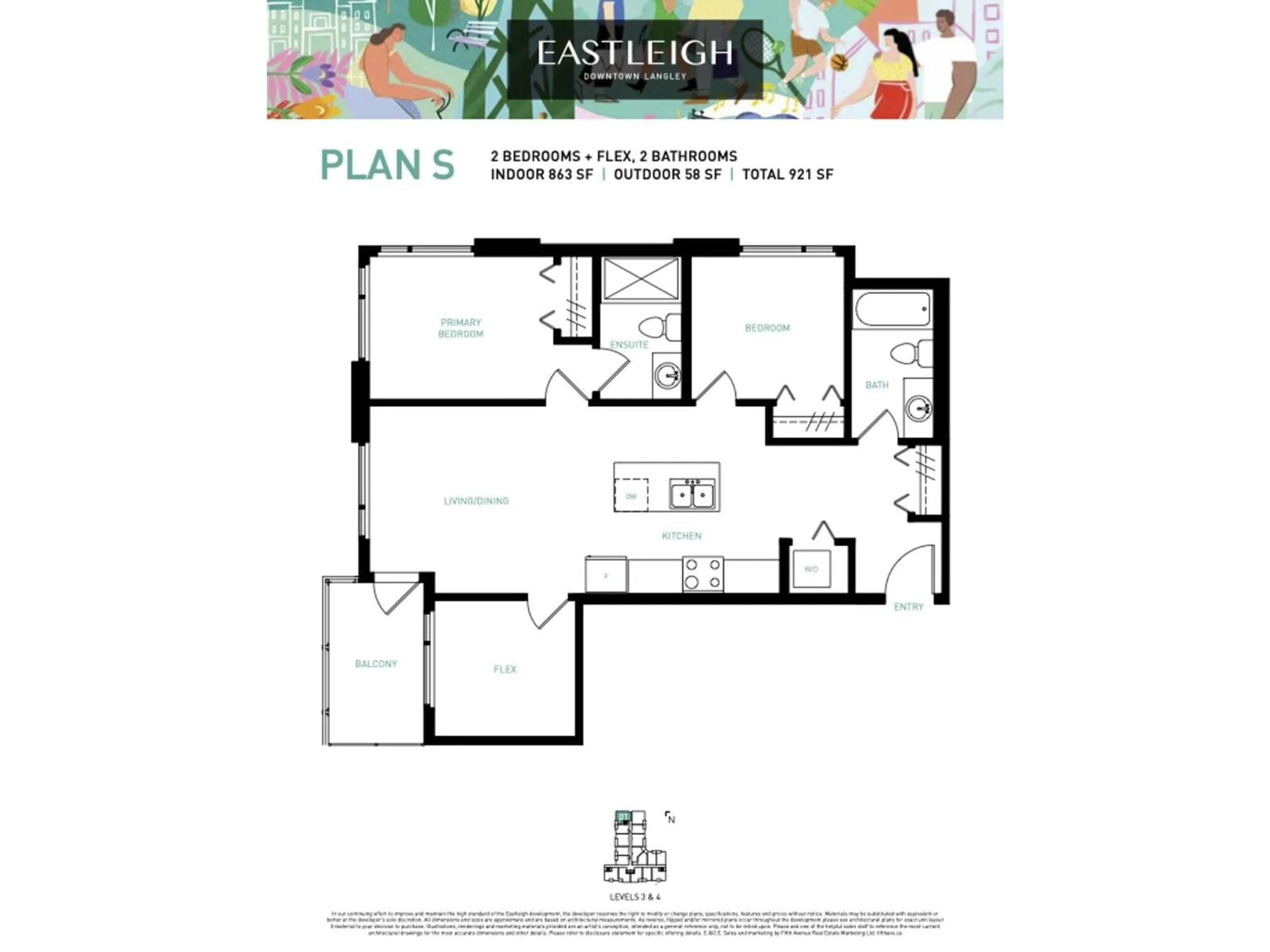 Floor plan for 401 - 20695 EASTLEIGH CRESCENT, Langley British Columbia V3A0P7