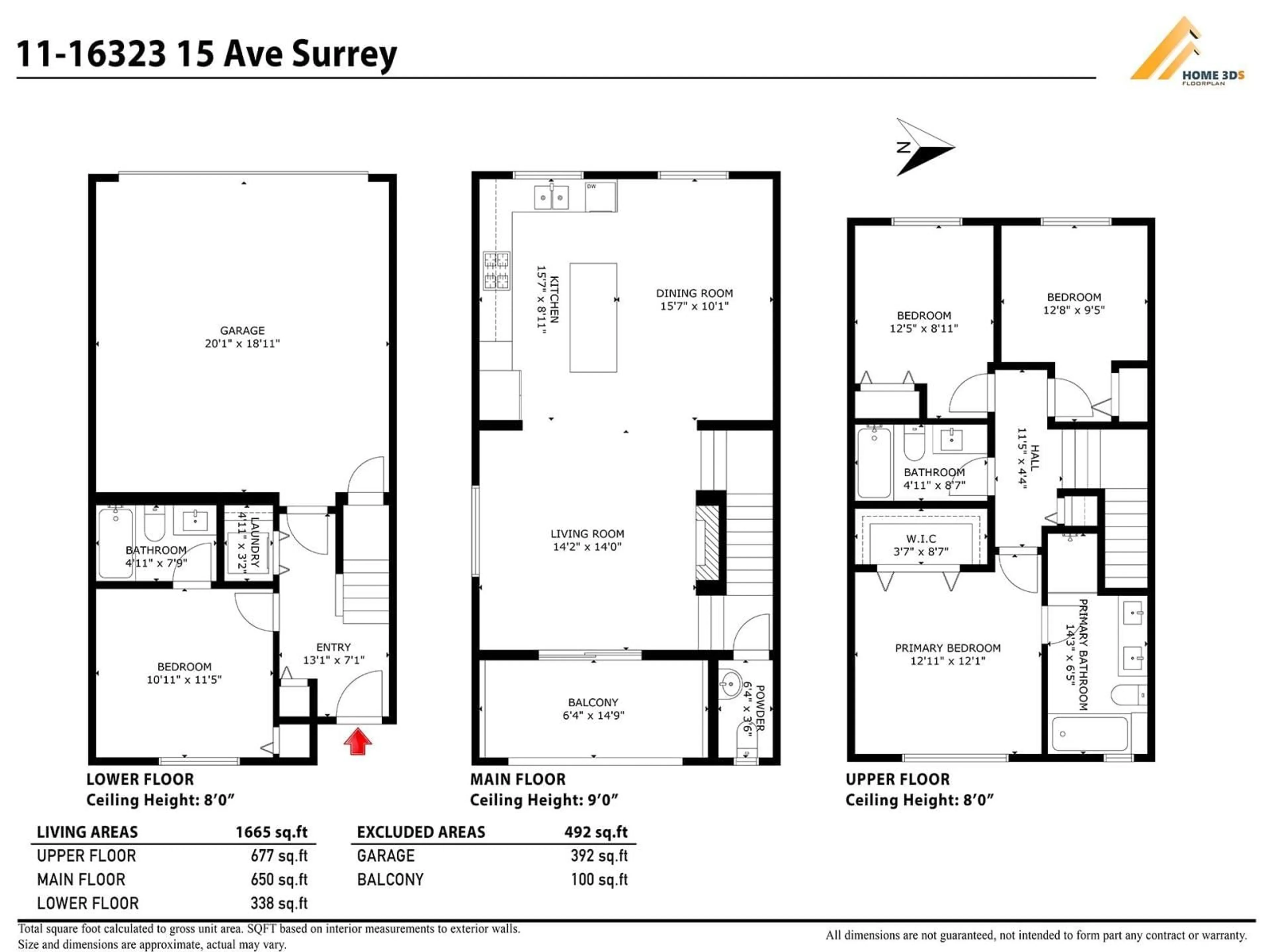 Floor plan for 11 - 16323 15 AVENUE, Surrey British Columbia V4A0C5