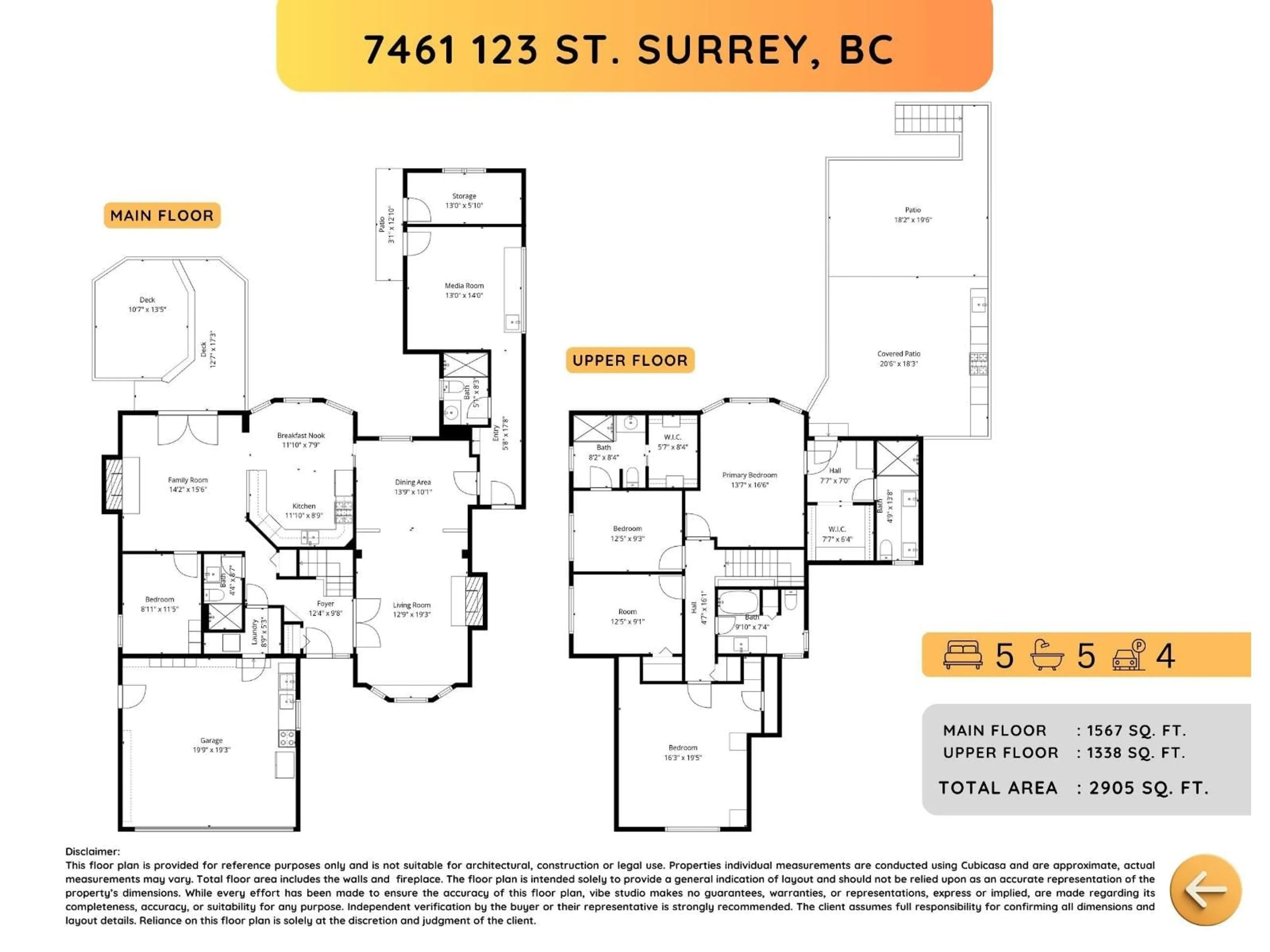 Floor plan for 7461 123 STREET, Surrey British Columbia V3W9N1