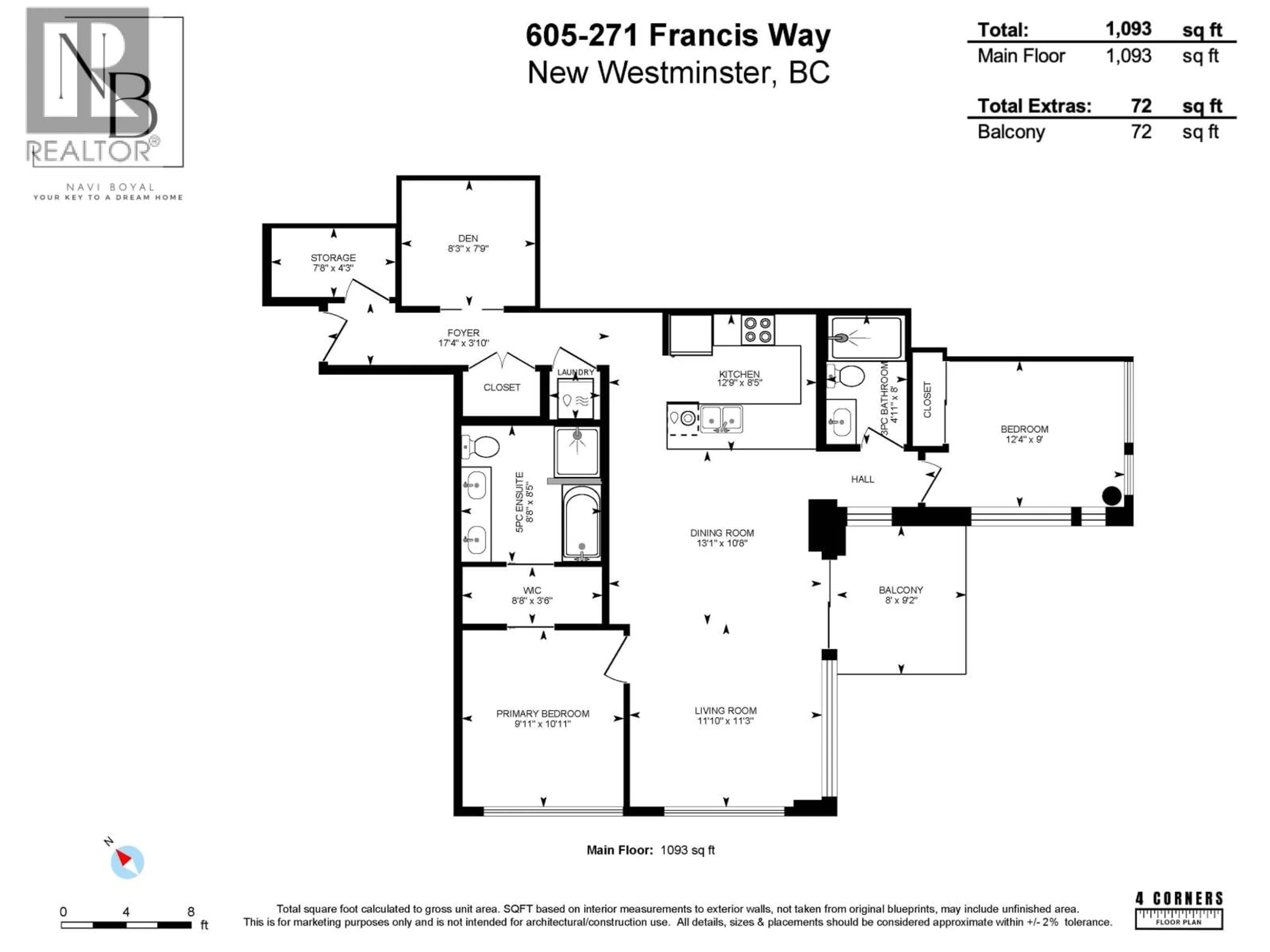 Floor plan for 605 - 271 FRANCIS WAY, New Westminster British Columbia V3L0H2