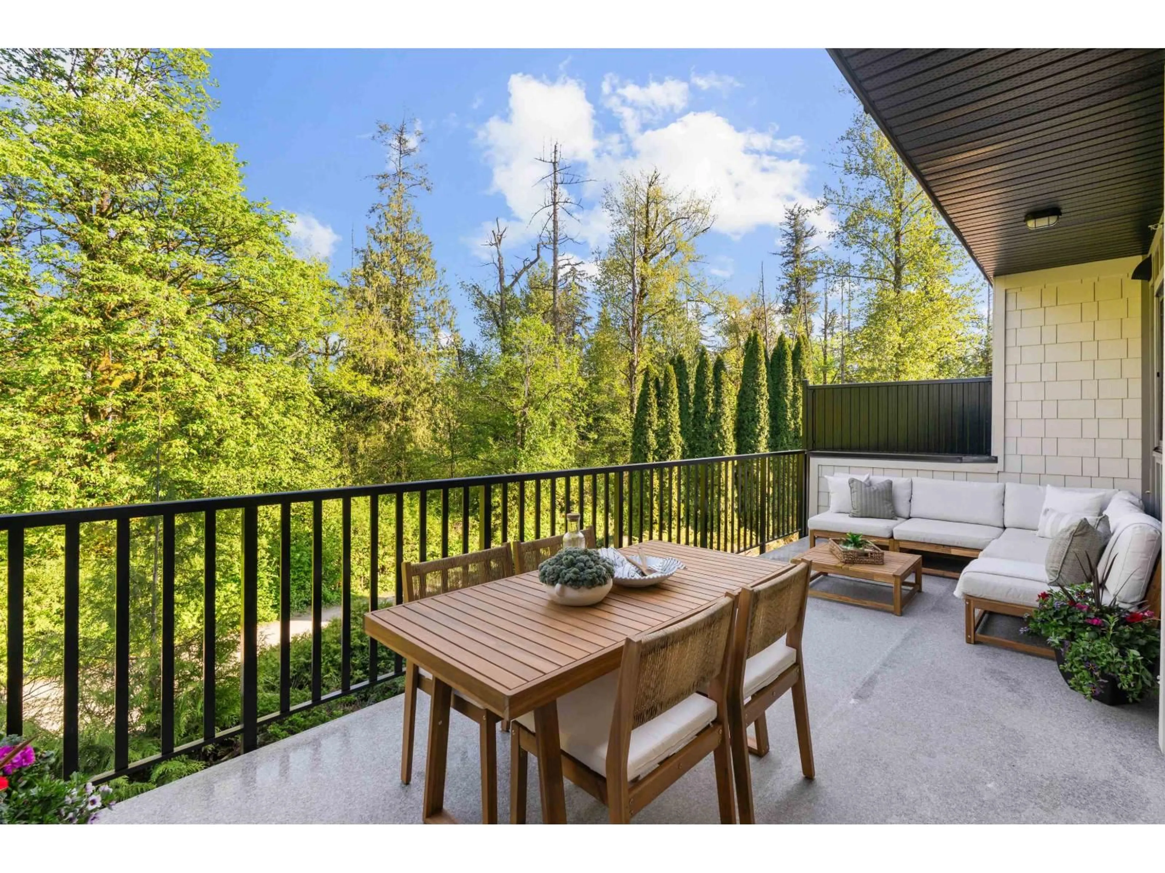 Patio, forest/trees view for 9 - 6828 208A STREET, Langley British Columbia V2Y2R7
