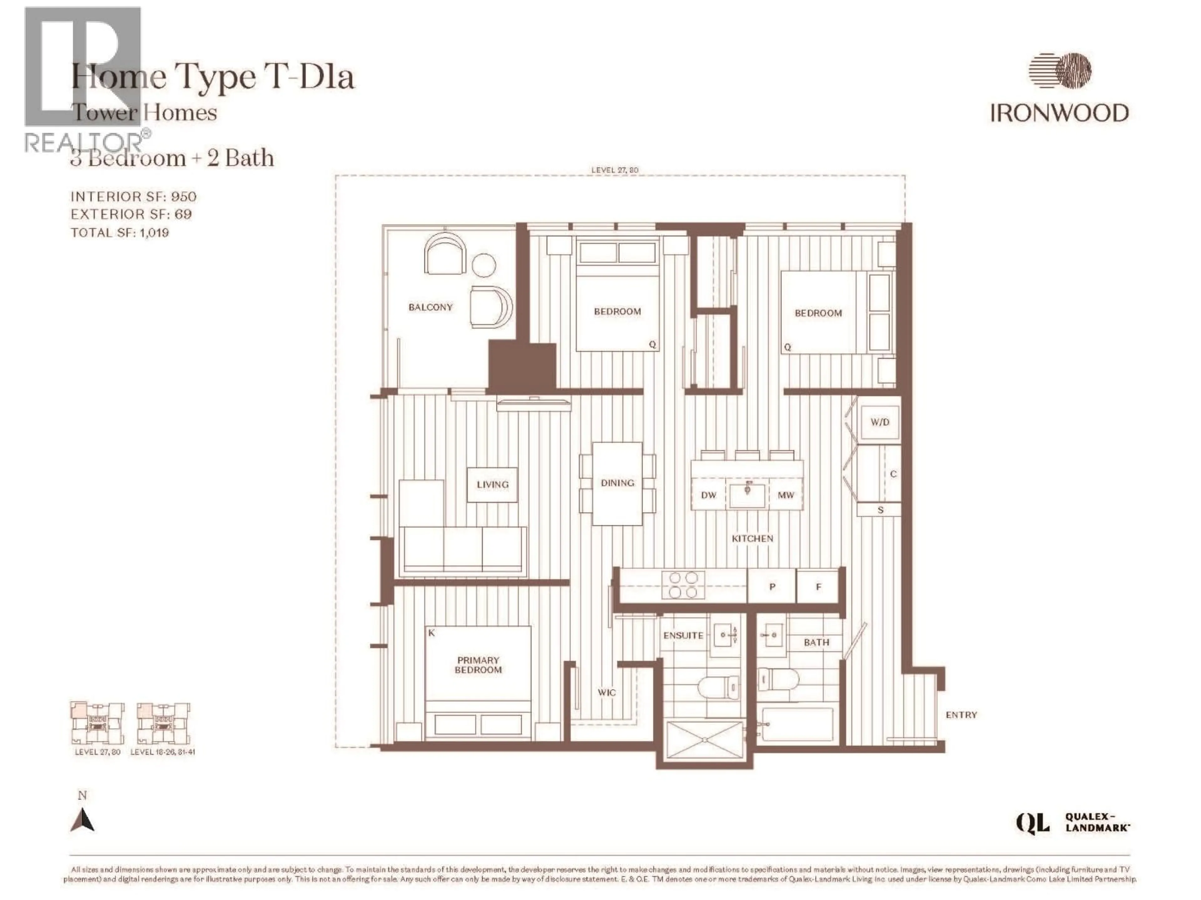 Floor plan for 2409 - 609 TYNDALL STREET, Coquitlam British Columbia V3J3S8